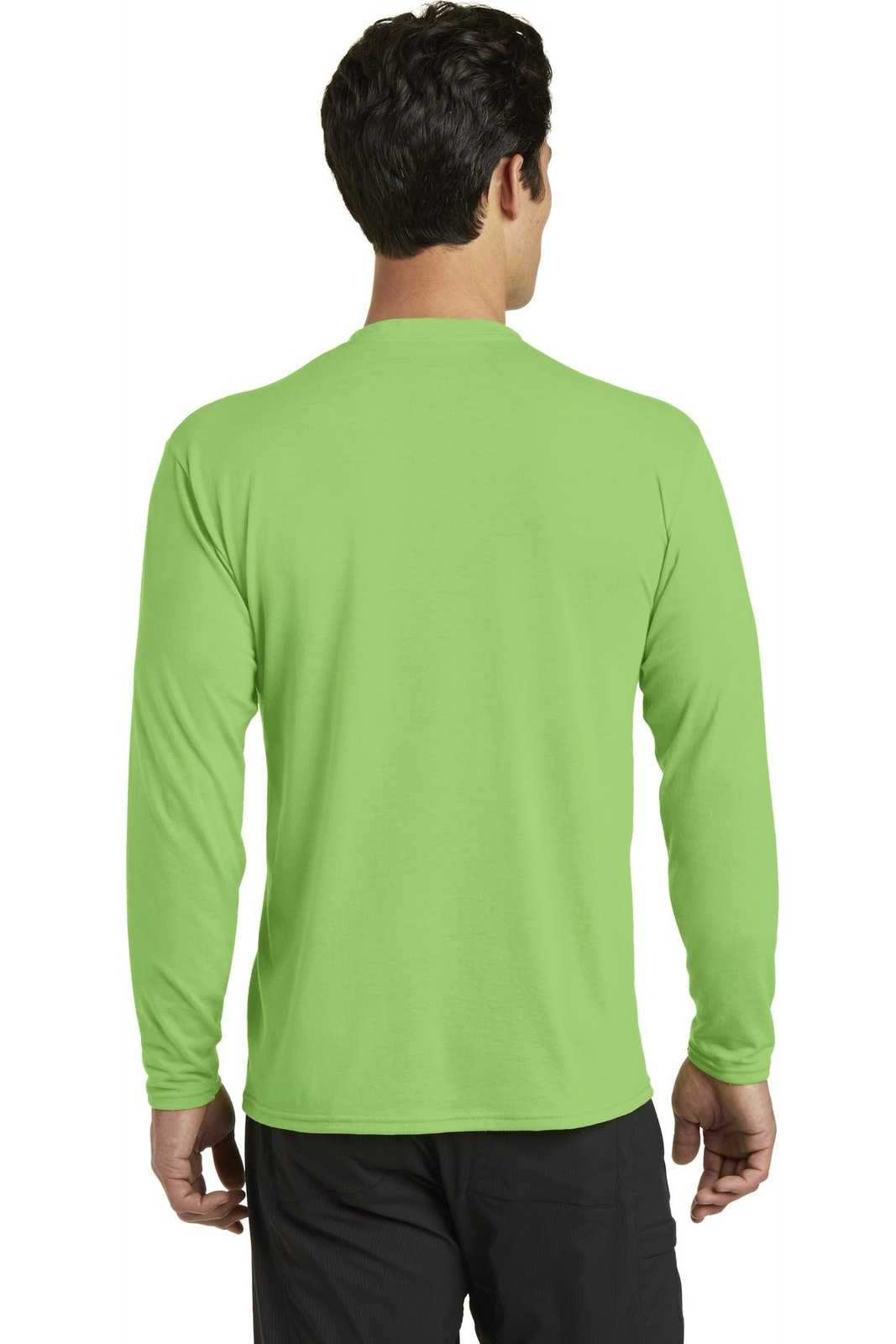 Port &amp; Company PC381LS Long Sleeve Performance Blend Tee - Lime - HIT a Double - 2