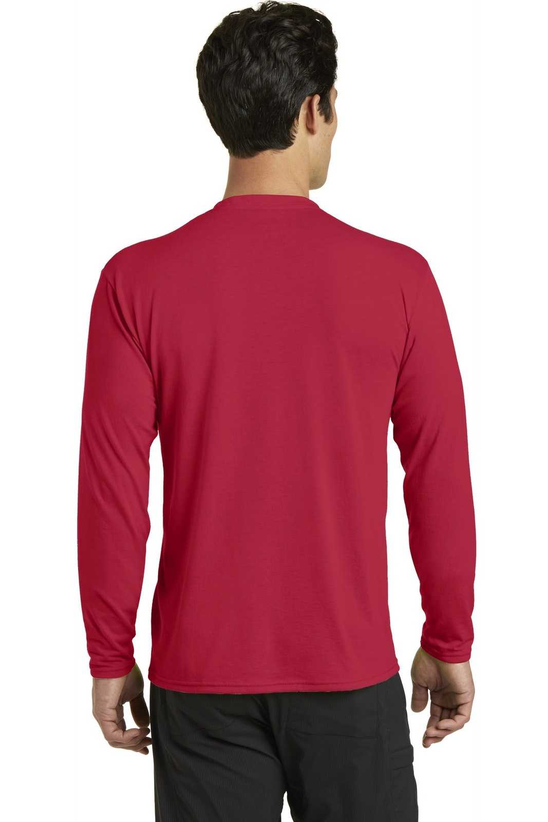 Port & Company PC381LS Long Sleeve Performance Blend Tee - Red - HIT a Double - 1