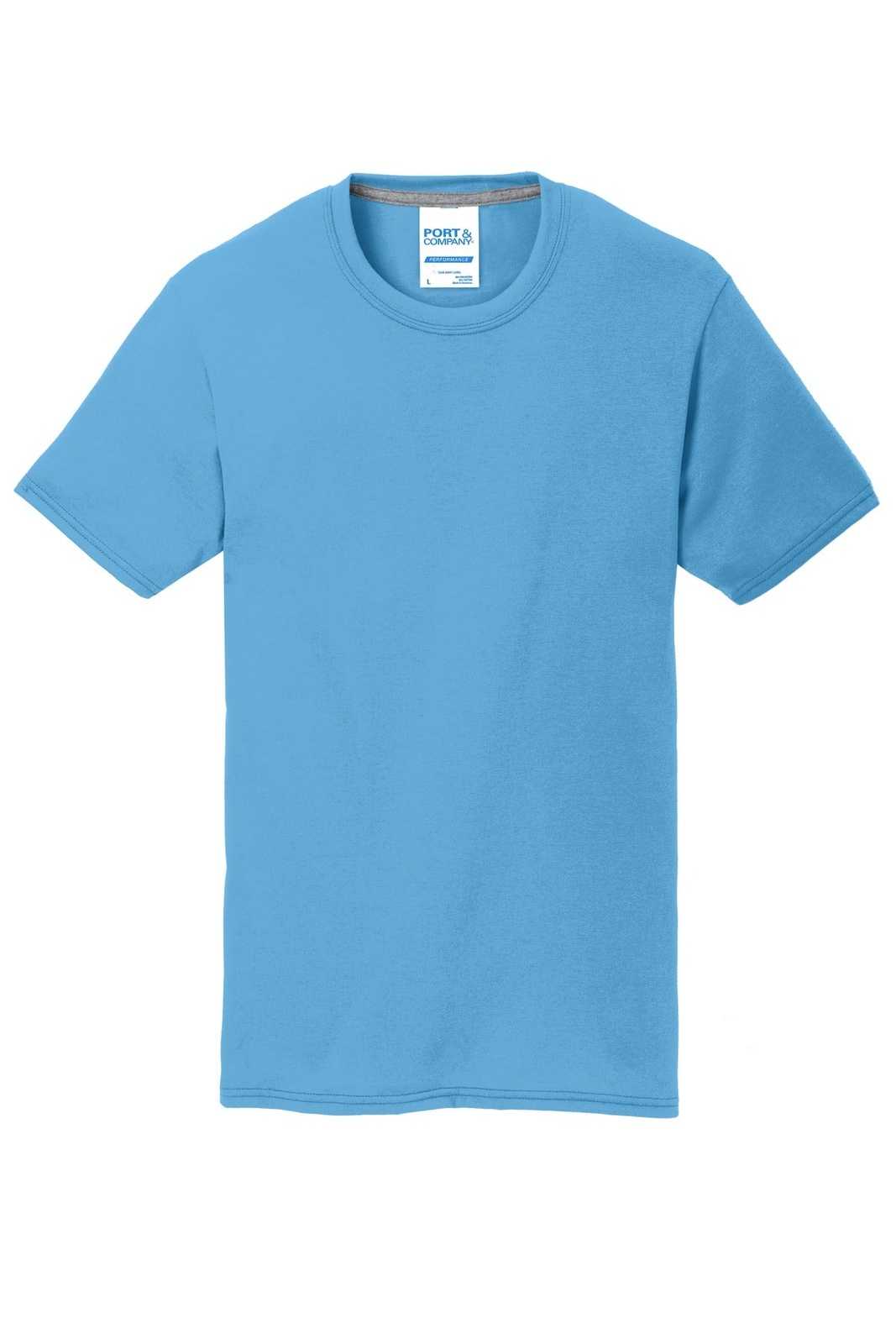 Port &amp; Company PC381Y Youth Performance Blend Tee - Aquatic Blue - HIT a Double - 5
