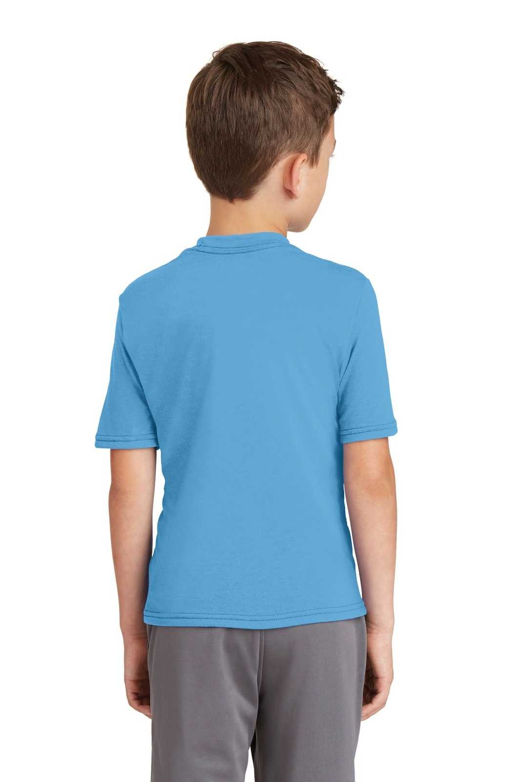 Port &amp; Company PC381Y Youth Performance Blend Tee - Aquatic Blue - HIT a Double - 2