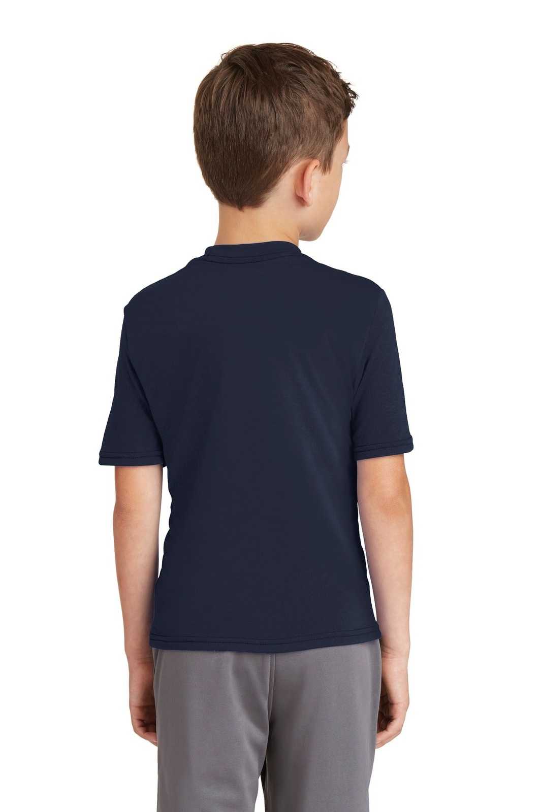 Port &amp; Company PC381Y Youth Performance Blend Tee - Deep Navy - HIT a Double - 2