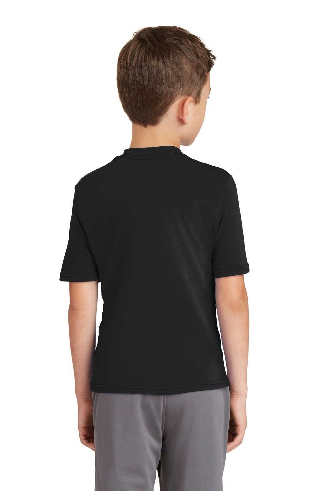 Port &amp; Company PC381Y Youth Performance Blend Tee - Jet Black - HIT a Double - 2