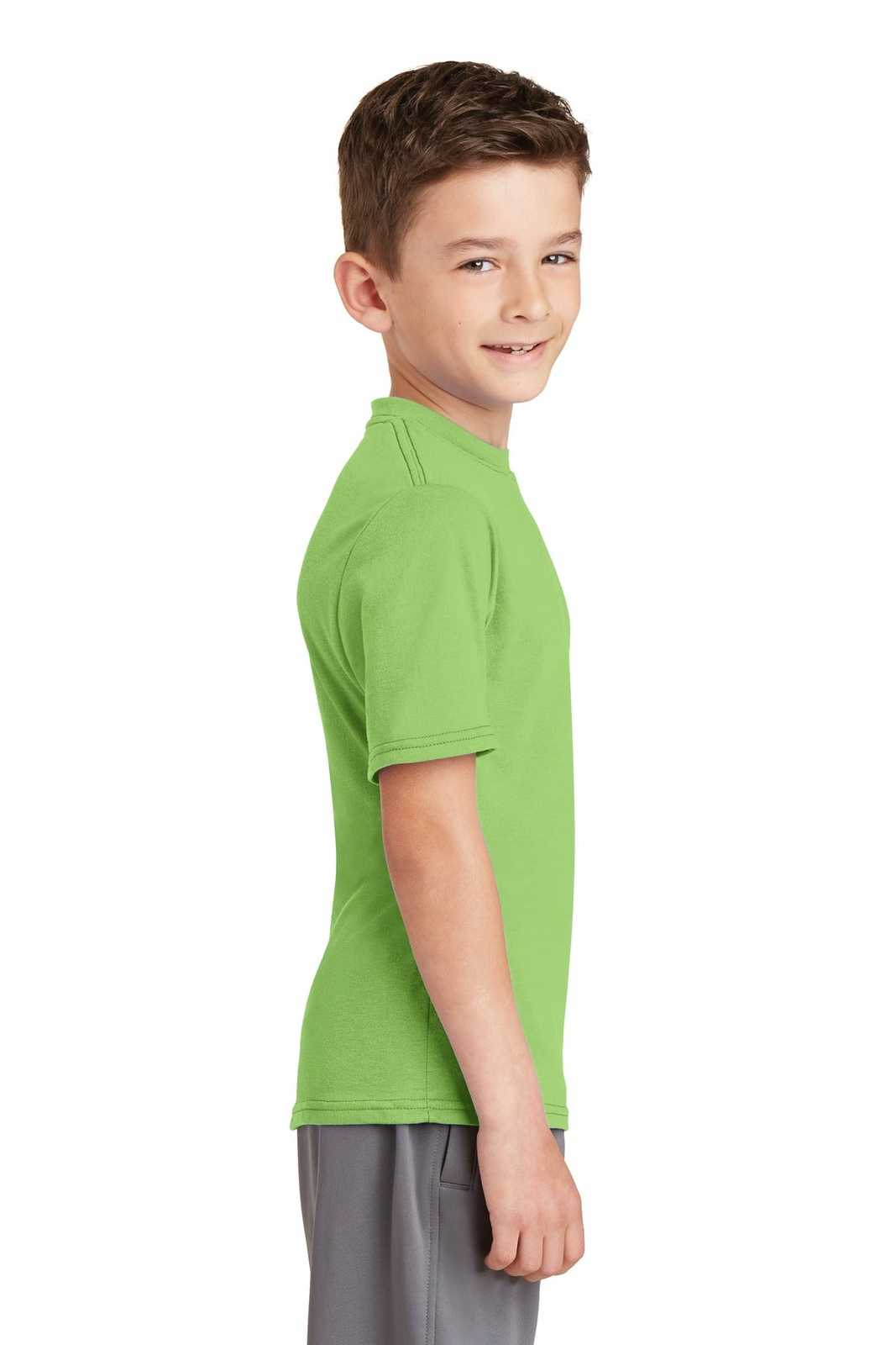 Port &amp; Company PC381Y Youth Performance Blend Tee - Lime - HIT a Double - 3