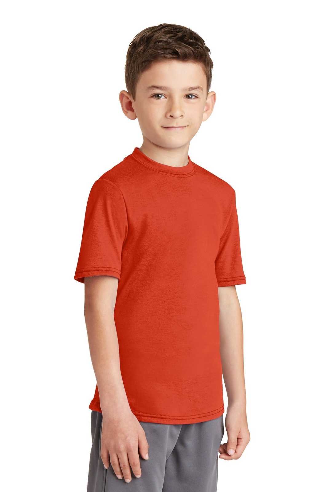 Port &amp; Company PC381Y Youth Performance Blend Tee - Orange - HIT a Double - 4