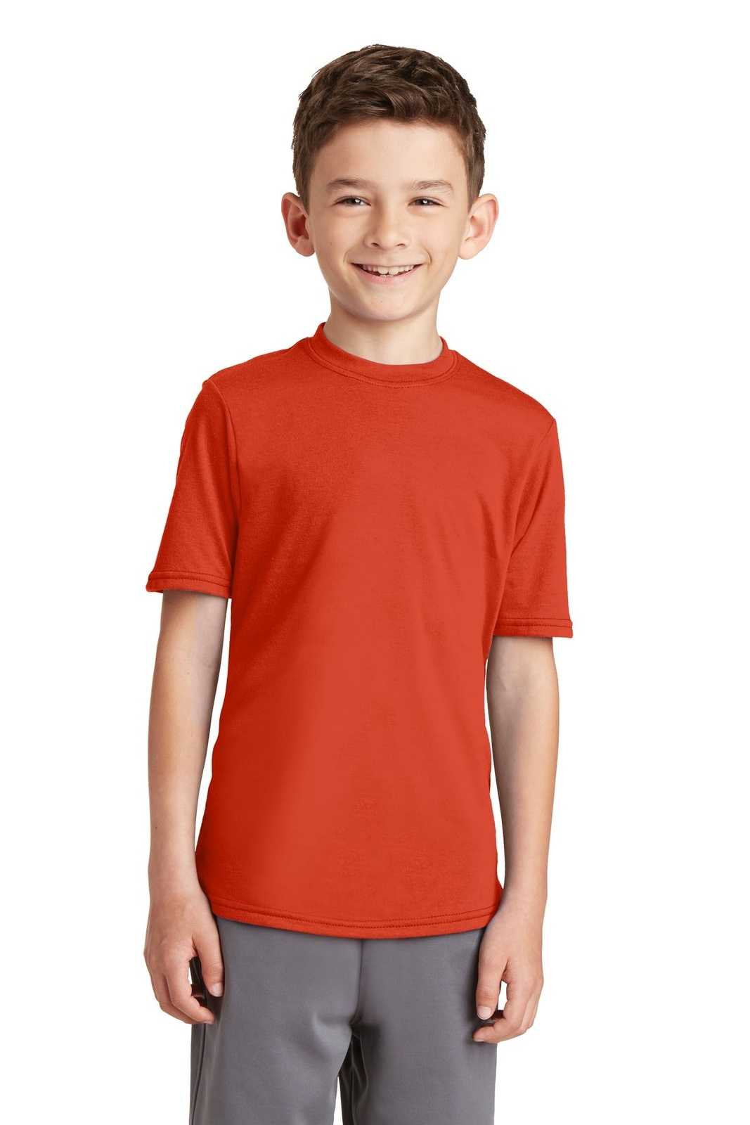 Port &amp; Company PC381Y Youth Performance Blend Tee - Orange - HIT a Double - 1