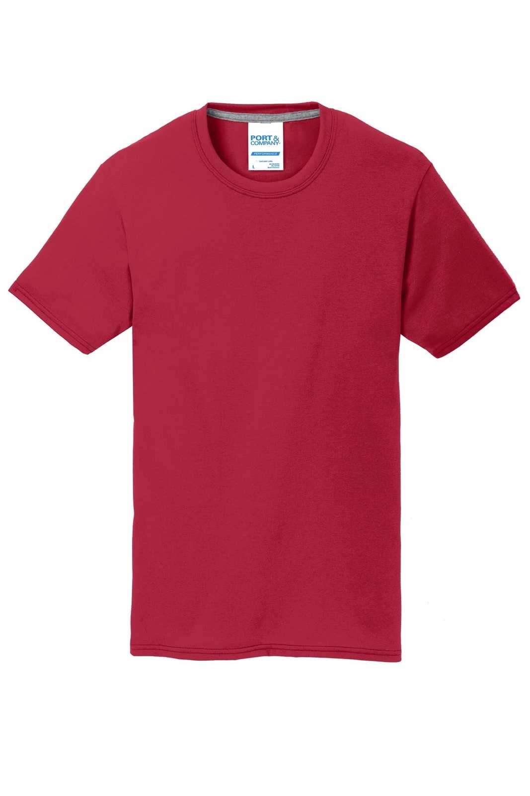 Port &amp; Company PC381Y Youth Performance Blend Tee - Red - HIT a Double - 5