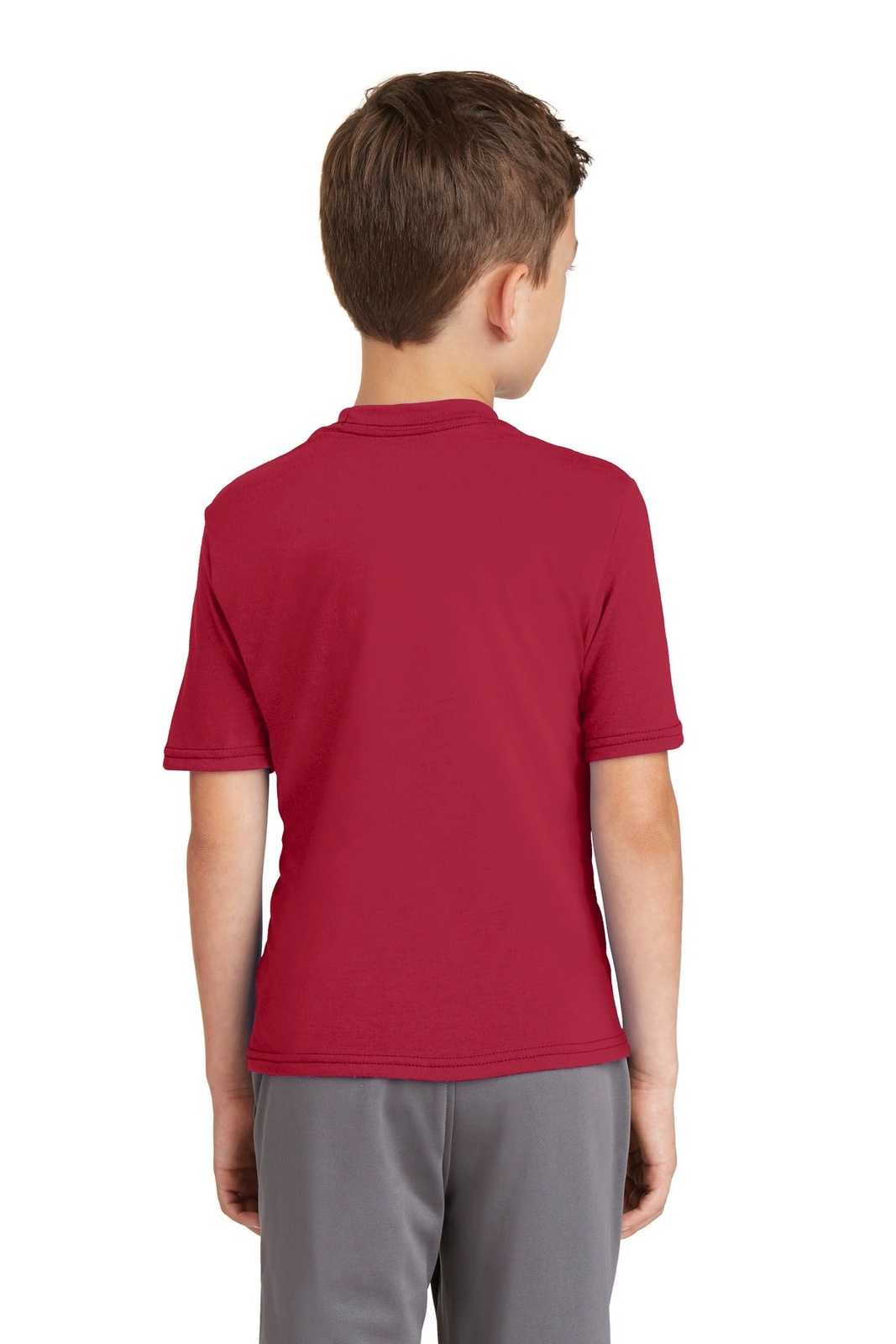 Port &amp; Company PC381Y Youth Performance Blend Tee - Red - HIT a Double - 2