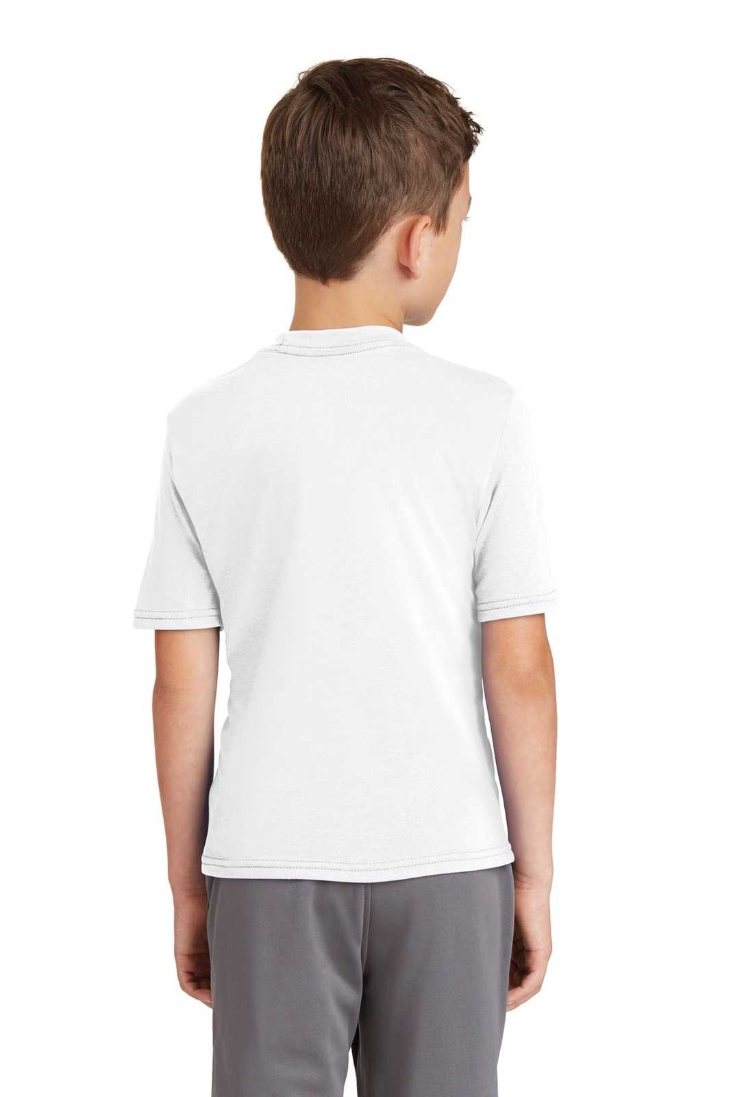 Port & Company PC381Y Youth Performance Blend Tee - White - HIT a Double - 1