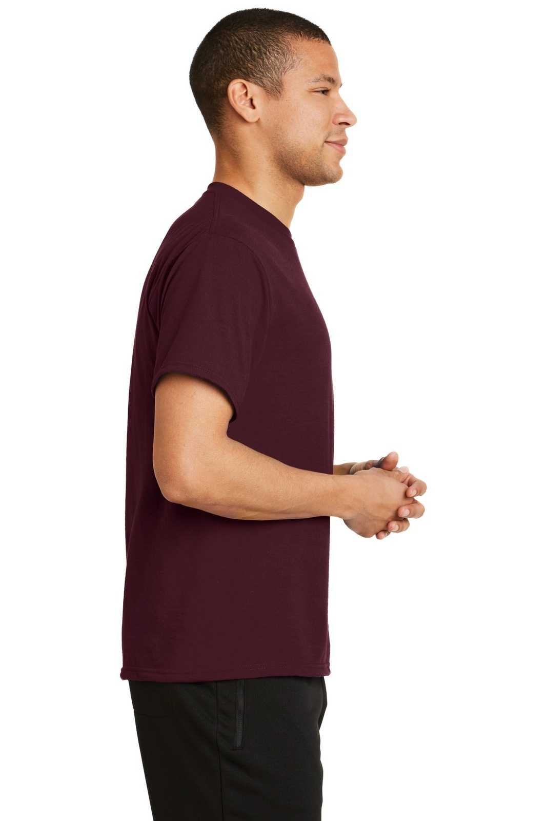 Port &amp; Company PC381 Performance Blend Tee - Athletic Maroon - HIT a Double - 3