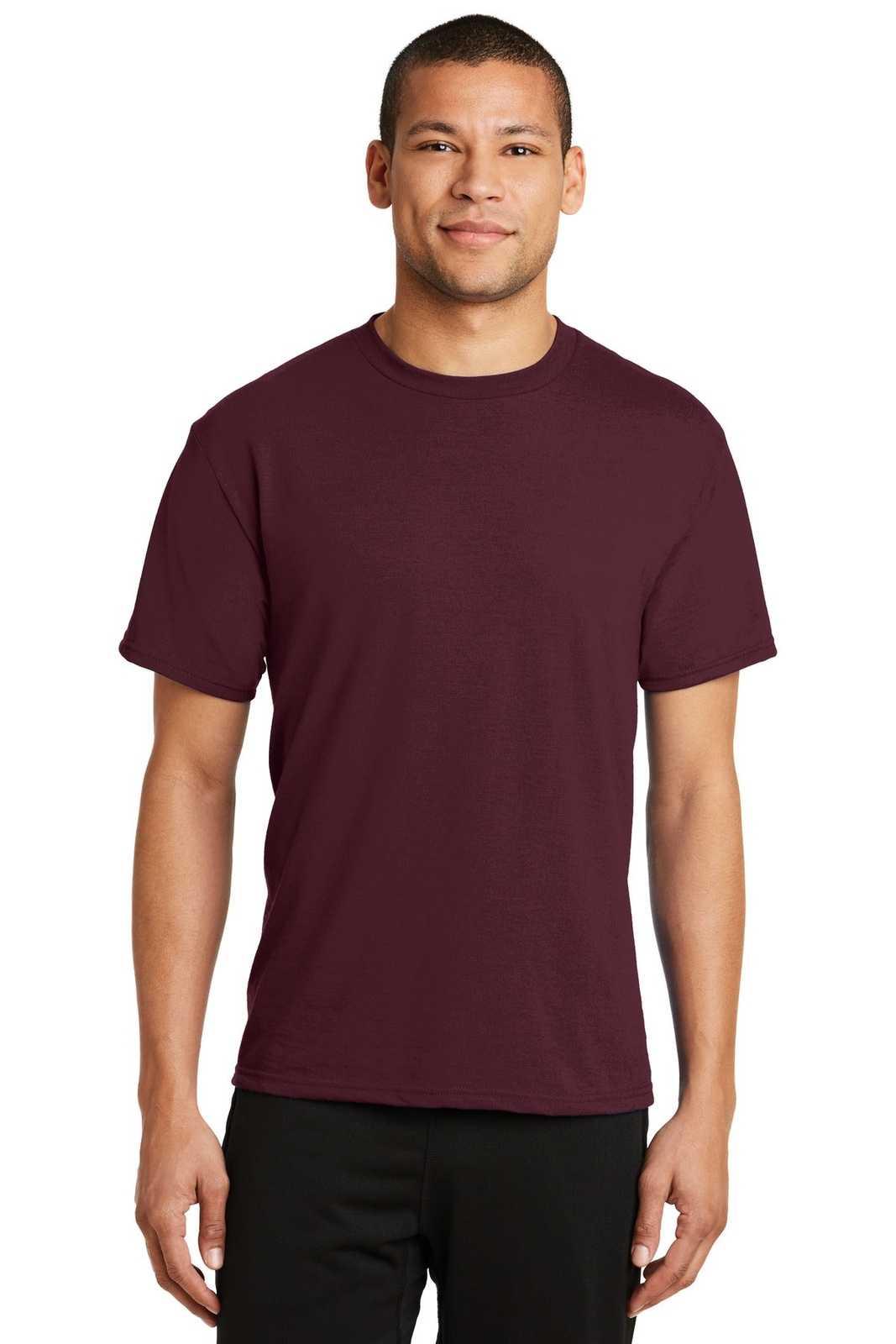 Port &amp; Company PC381 Performance Blend Tee - Athletic Maroon - HIT a Double - 1
