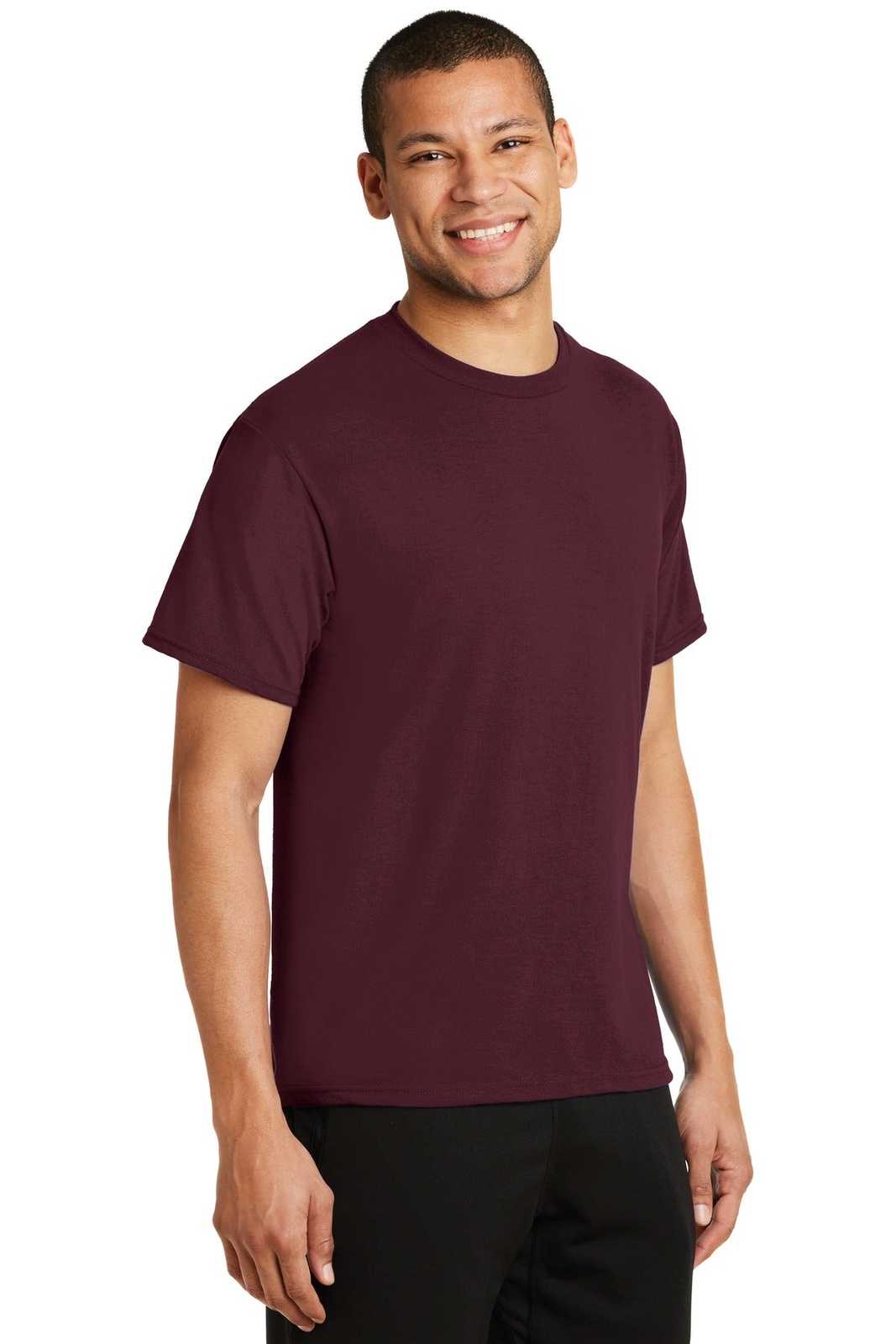 Port &amp; Company PC381 Performance Blend Tee - Athletic Maroon - HIT a Double - 4