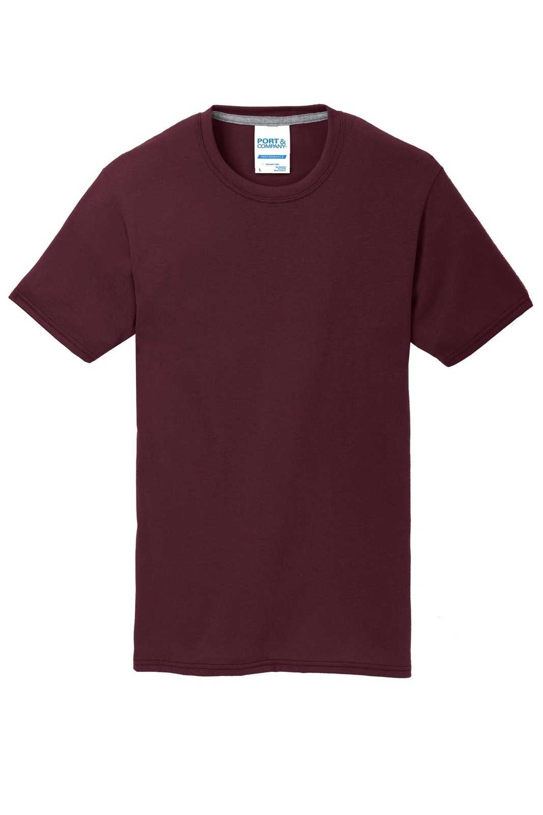 Port &amp; Company PC381 Performance Blend Tee - Athletic Maroon - HIT a Double - 5