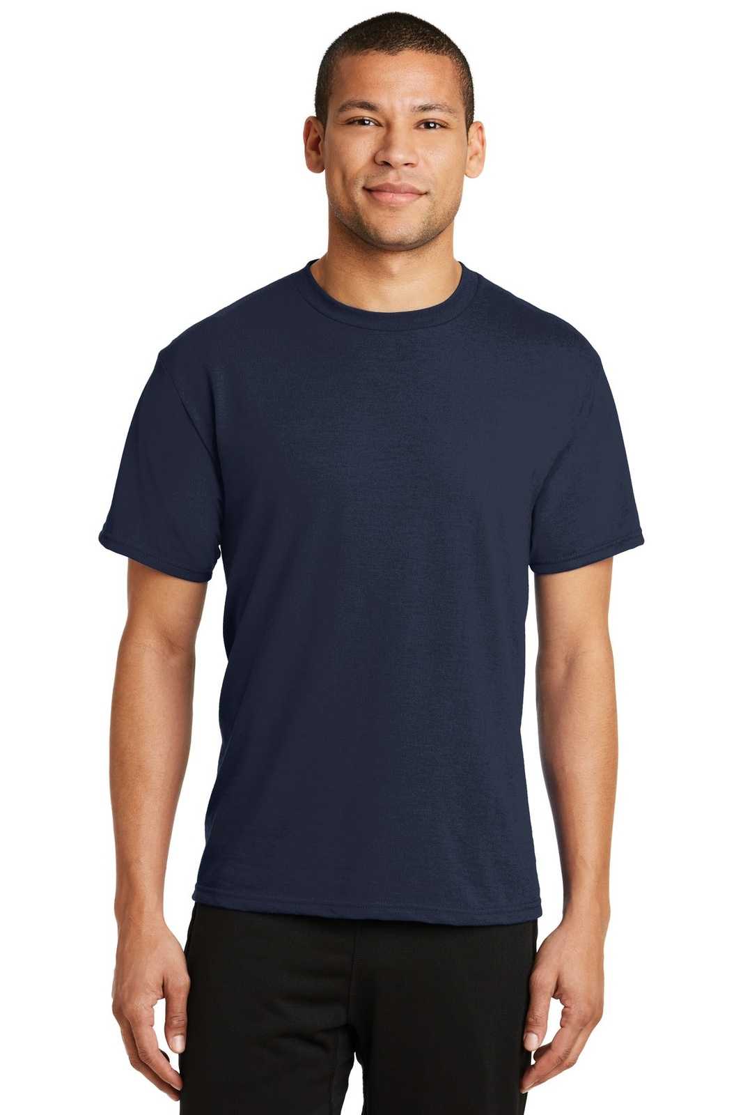 Port &amp; Company PC381 Performance Blend Tee - Deep Navy - HIT a Double - 1