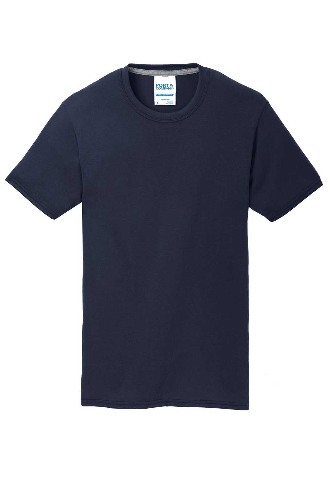 Port &amp; Company PC381 Performance Blend Tee - Deep Navy - HIT a Double - 5