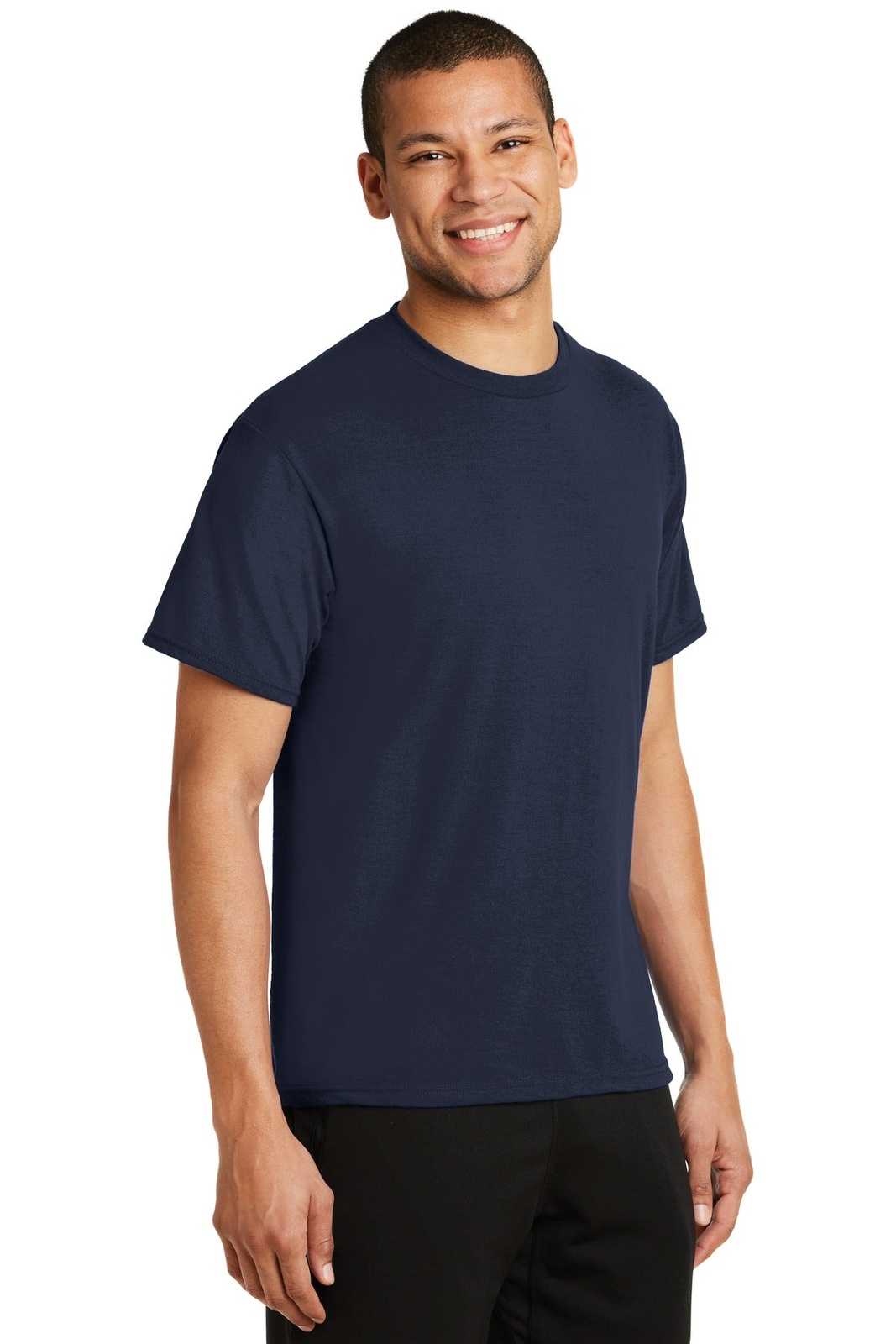 Port &amp; Company PC381 Performance Blend Tee - Deep Navy - HIT a Double - 4