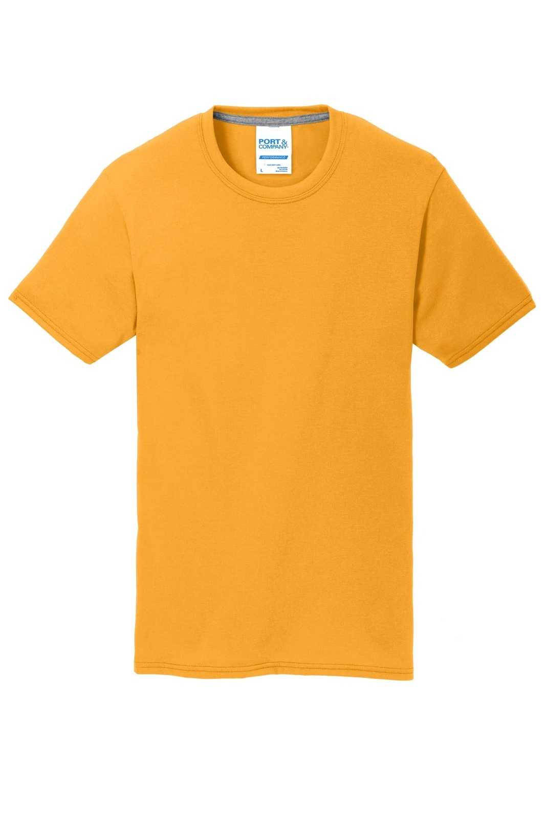 Port &amp; Company PC381 Performance Blend Tee - Gold - HIT a Double - 5