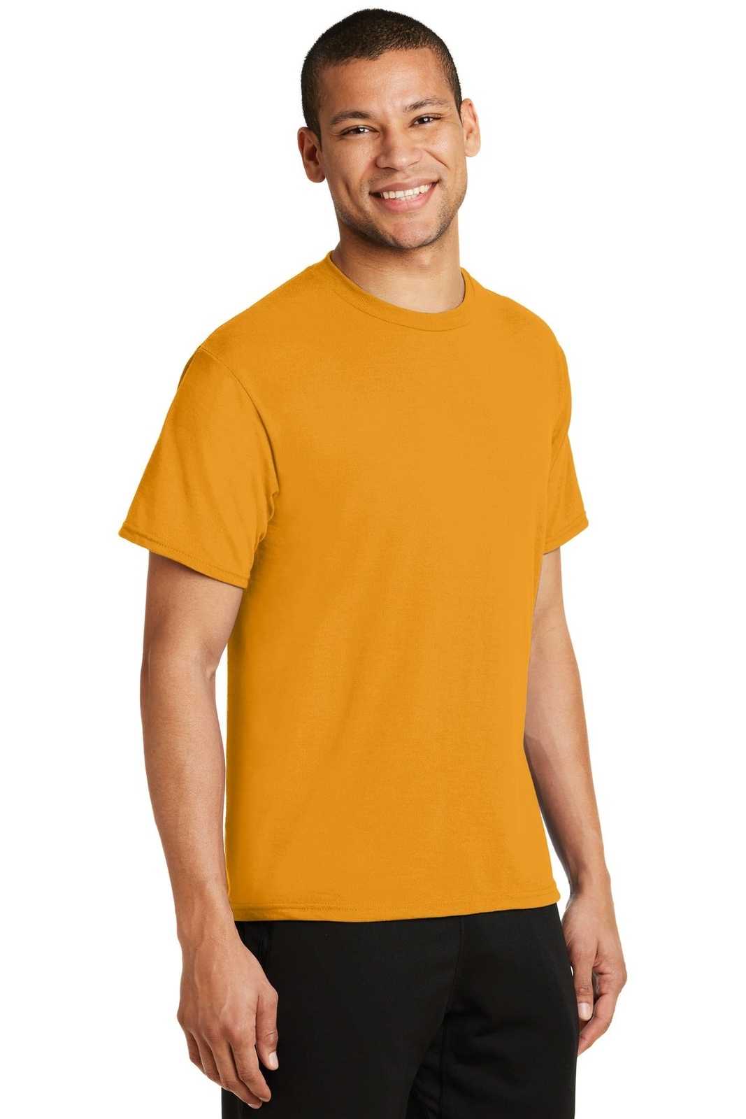 Port &amp; Company PC381 Performance Blend Tee - Gold - HIT a Double - 4