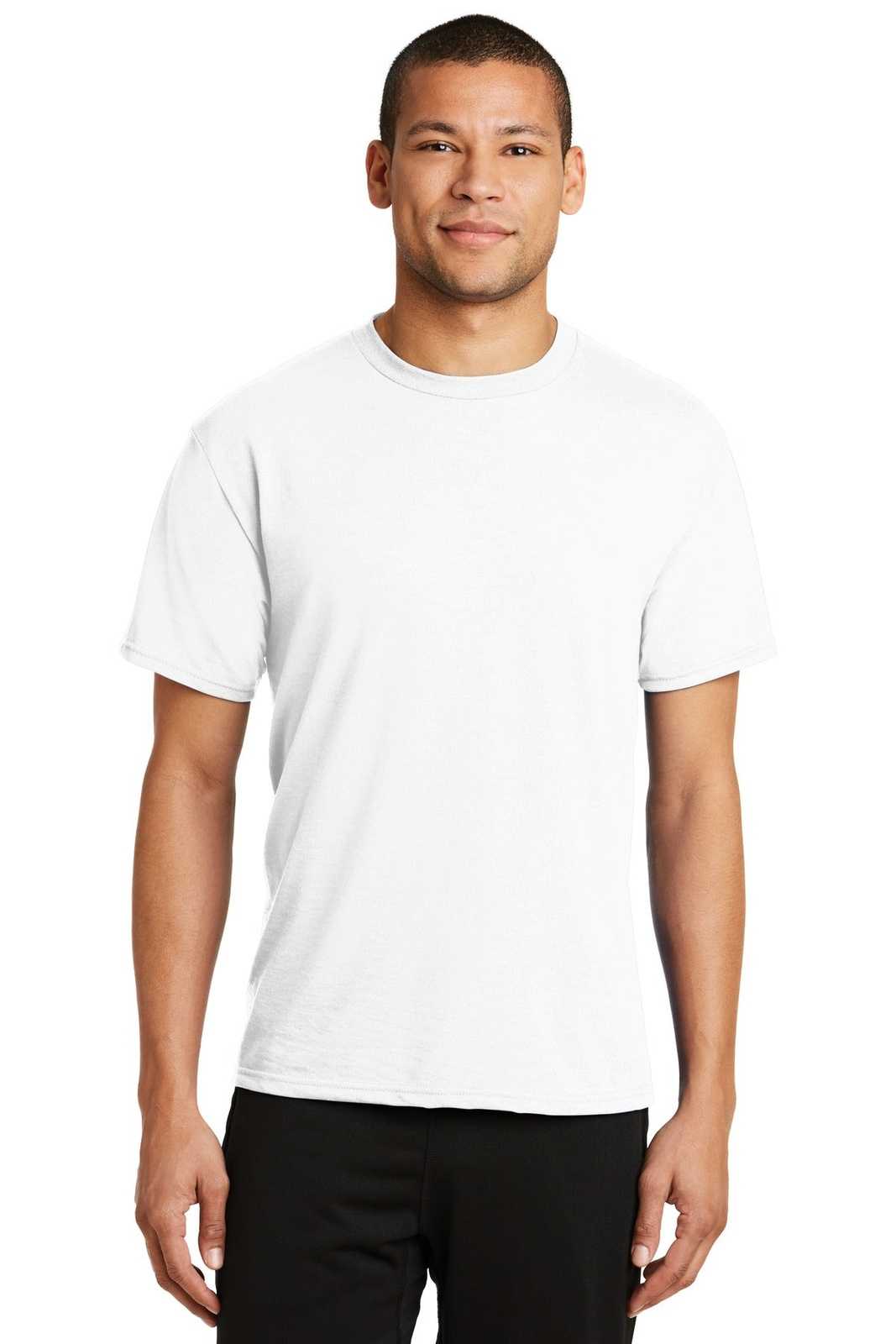 Port & Company PC381 Performance Blend Tee - White - HIT a Double - 1