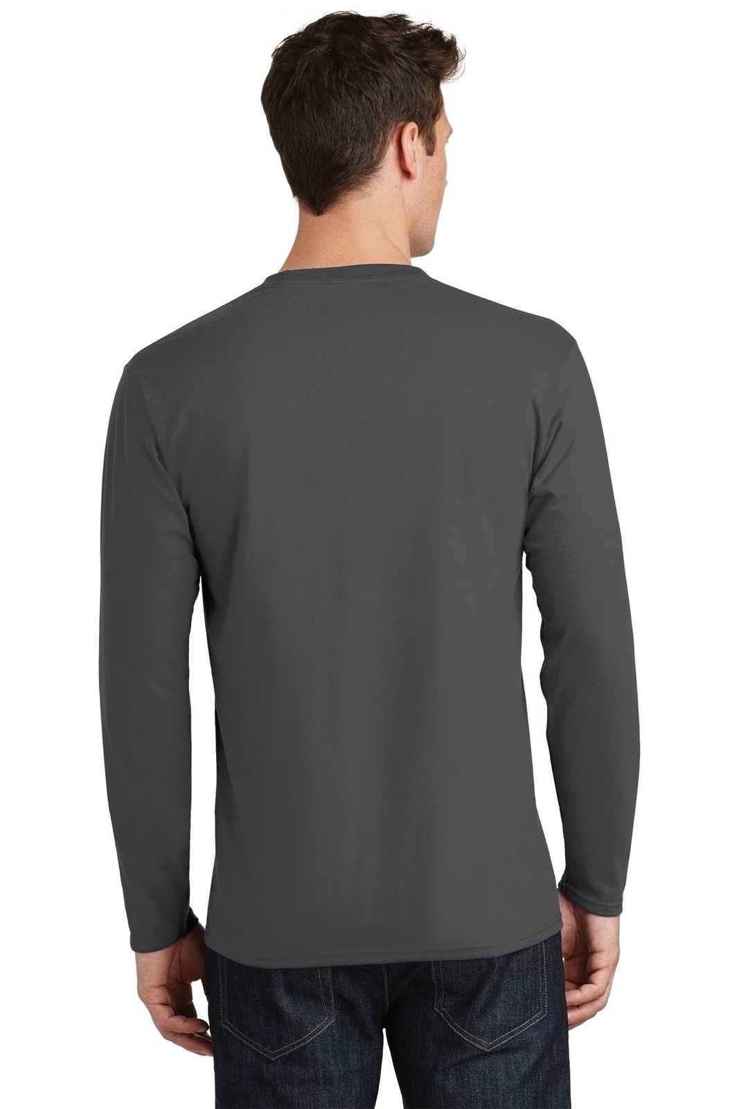 Port &amp; Company PC450LS Long Sleeve Fan Favorite Tee - Charcoal - HIT a Double - 2