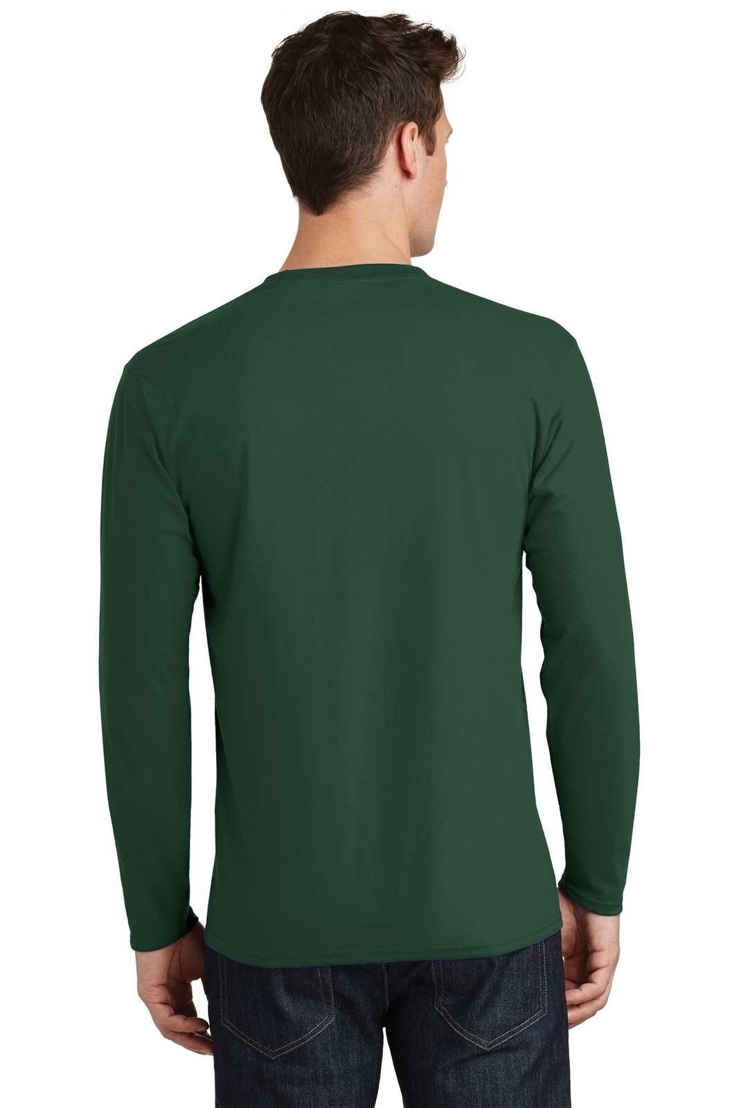 Port &amp; Company PC450LS Long Sleeve Fan Favorite Tee - Forest Green - HIT a Double - 2