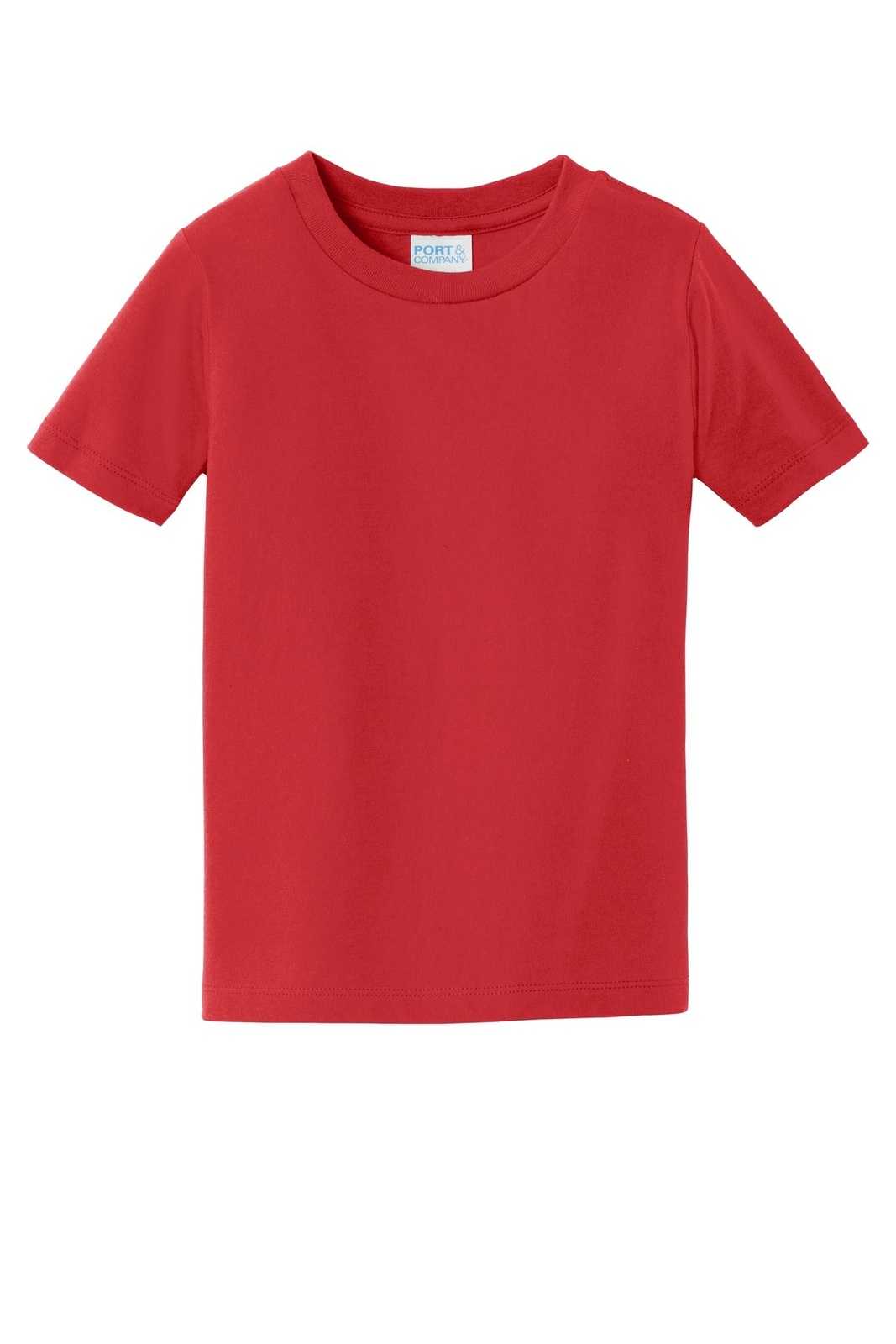Port &amp; Company PC450TD Toddler Fan Favorite Tee - Bright Red - HIT a Double - 2