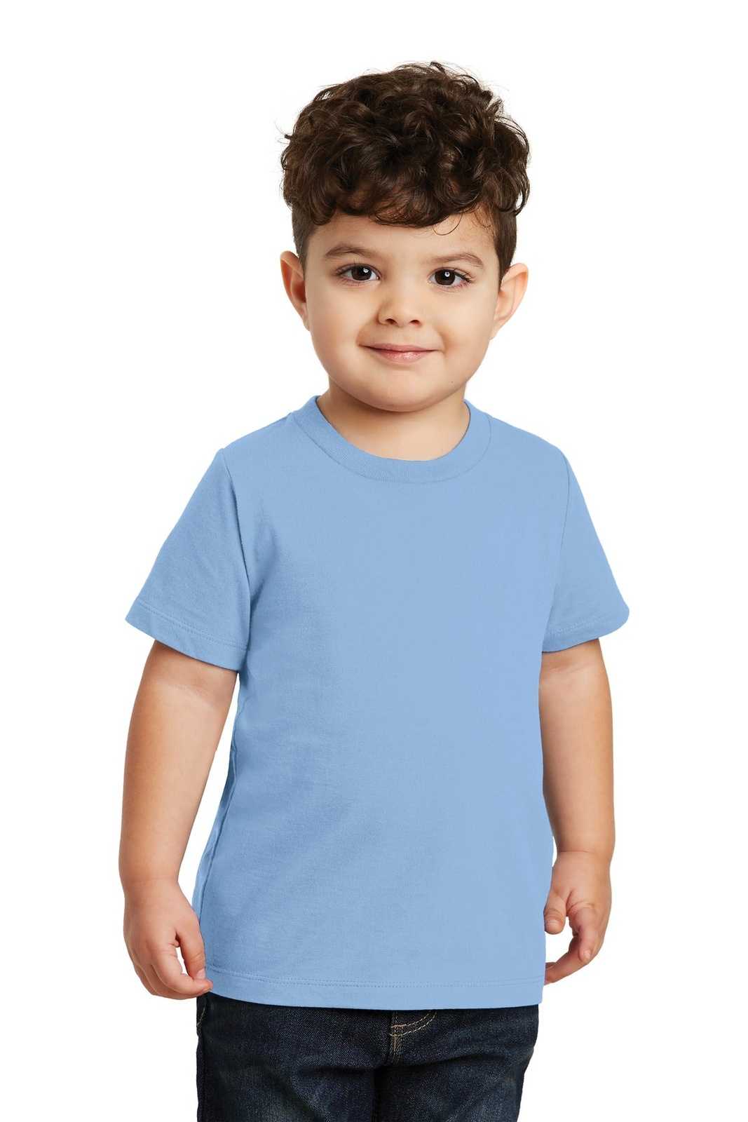 Port &amp; Company PC450TD Toddler Fan Favorite Tee - Light Blue - HIT a Double - 1