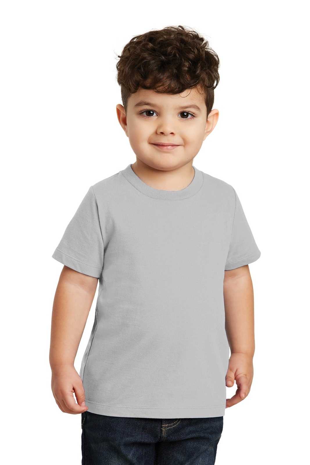 Port &amp; Company PC450TD Toddler Fan Favorite Tee - Silver - HIT a Double - 1