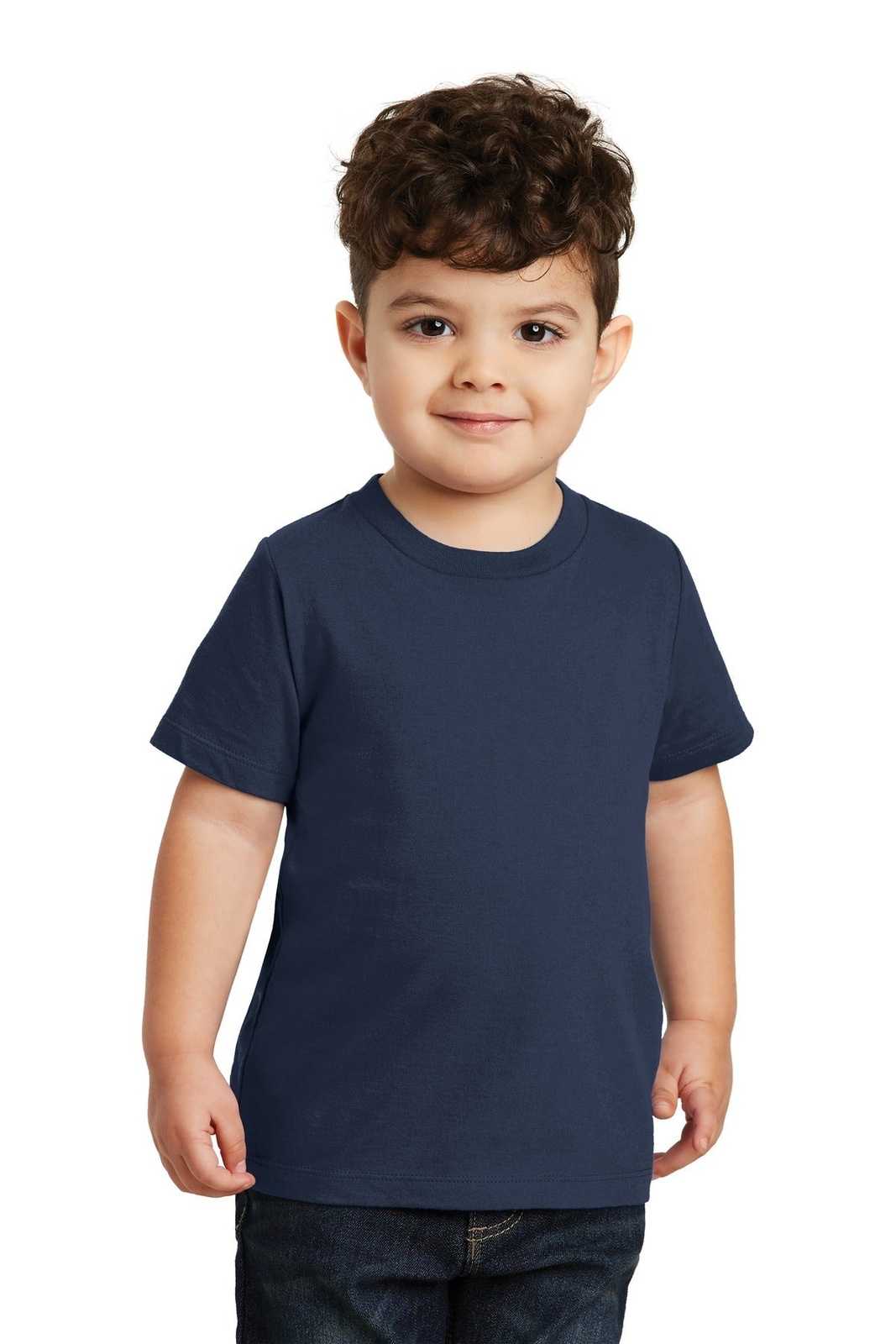 Port &amp; Company PC450TD Toddler Fan Favorite Tee - Team Navy - HIT a Double - 1