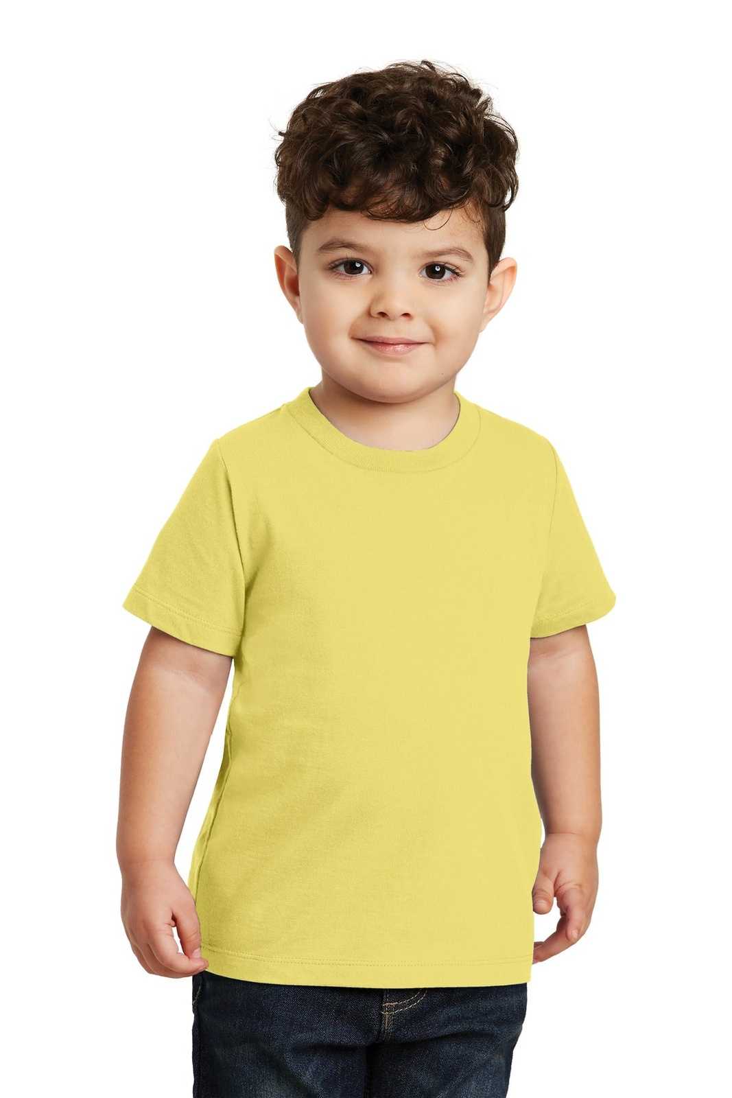 Port &amp; Company PC450TD Toddler Fan Favorite Tee - Yellow - HIT a Double - 1
