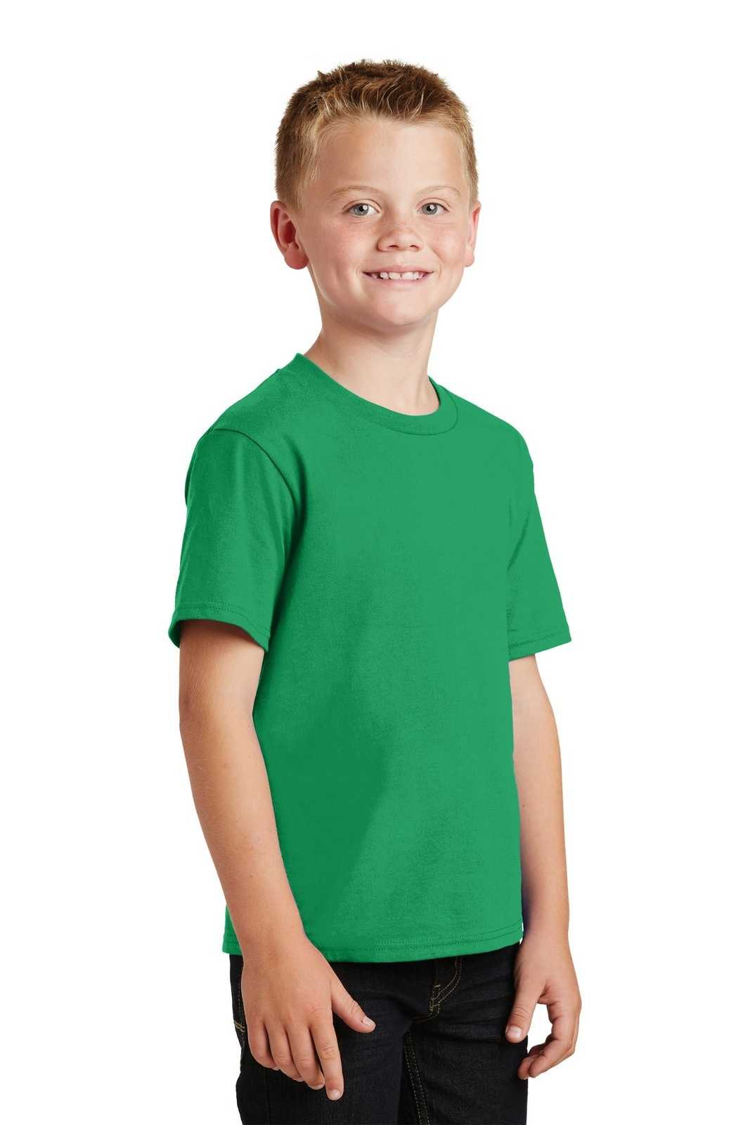 Port &amp; Company PC450Y Youth Fan Favorite Tee - Athletic Kelly - HIT a Double - 4