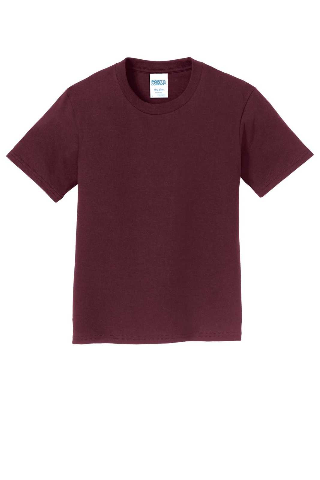 Port &amp; Company PC450Y Youth Fan Favorite Tee - Athletic Maroon - HIT a Double - 5