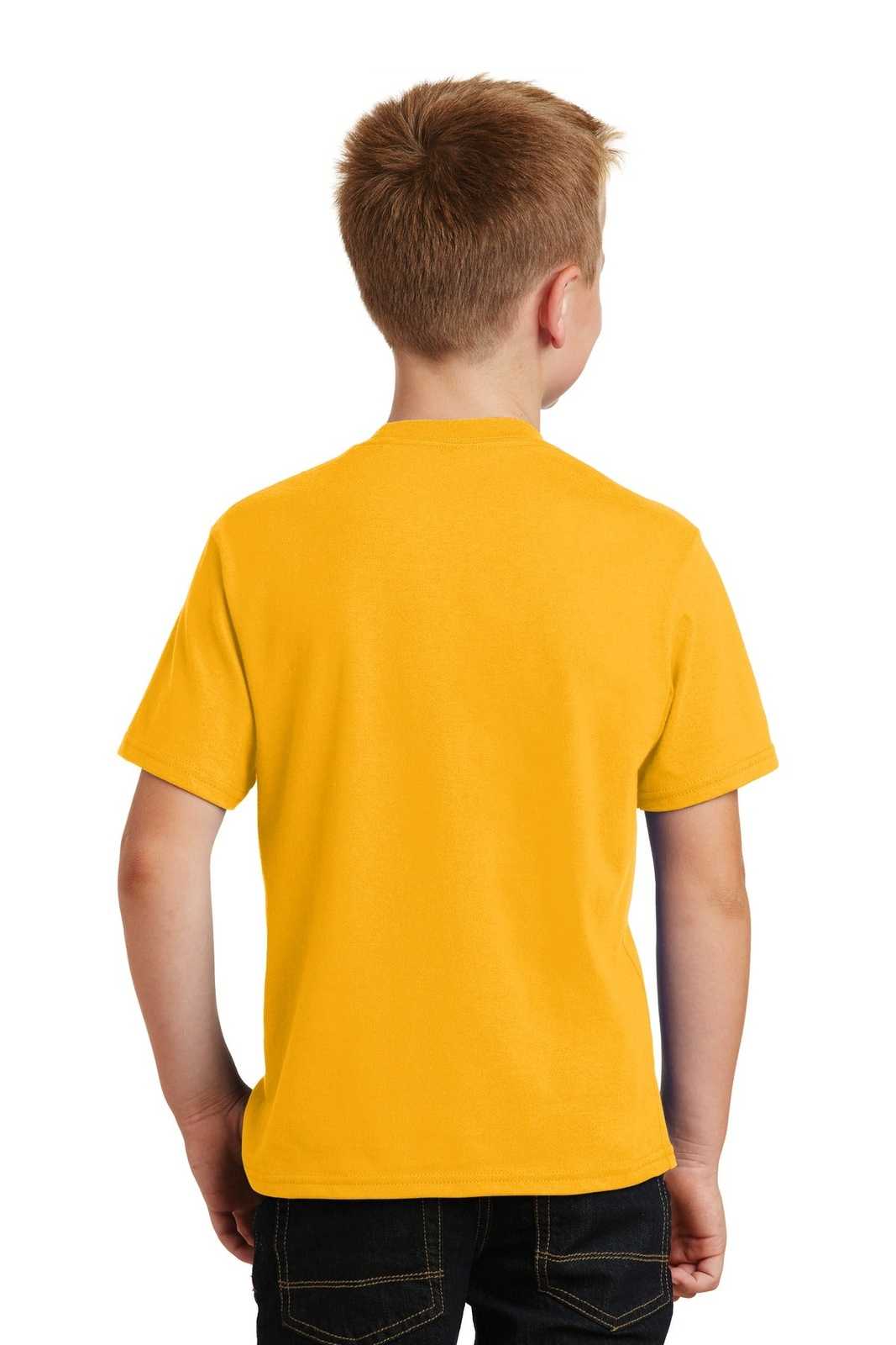 Port & Company PC450Y Youth Fan Favorite Tee - Bright Gold - HIT a Double - 1