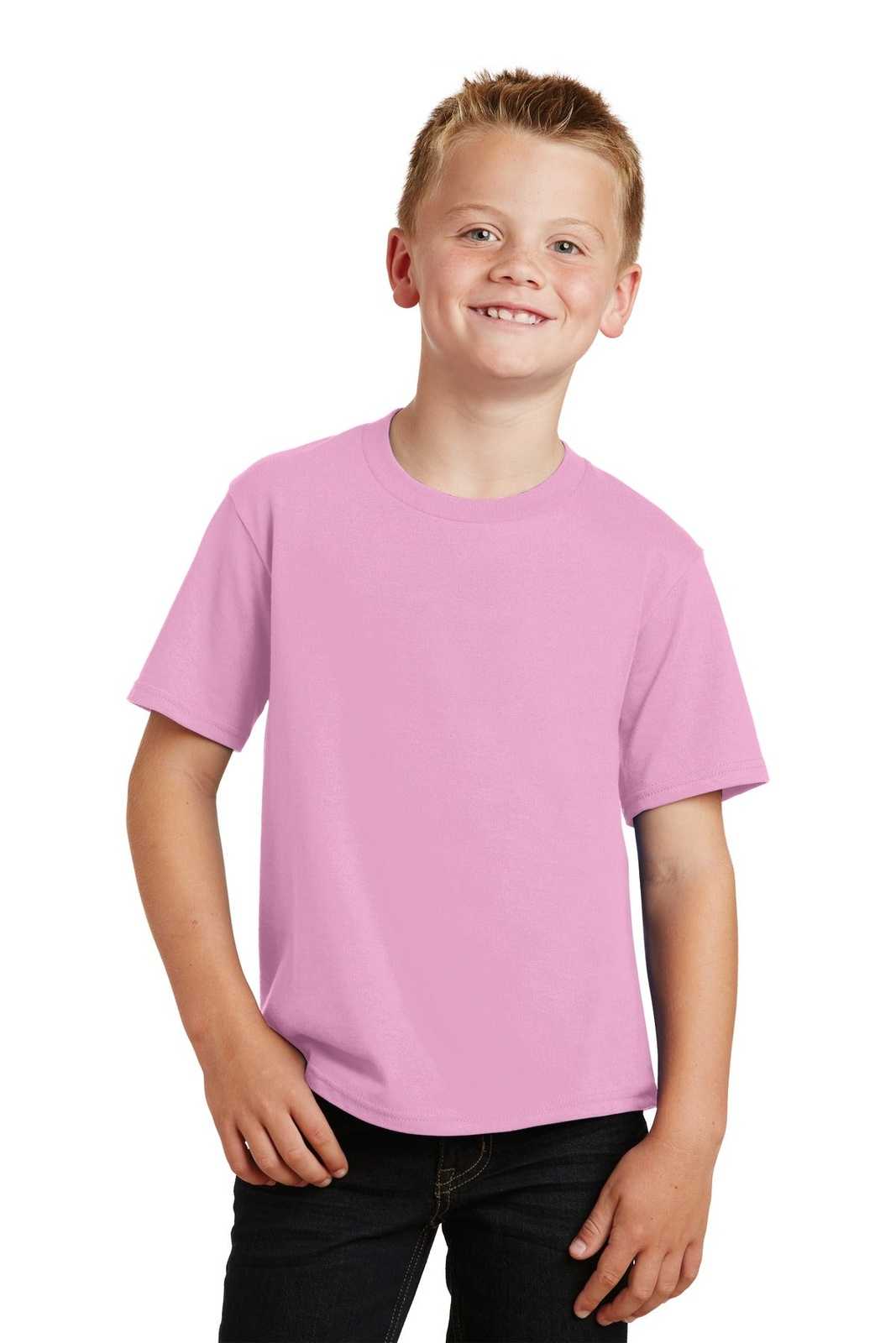 Port & Company PC450Y Youth Fan Favorite Tee - Candy Pink - HIT a Double - 1