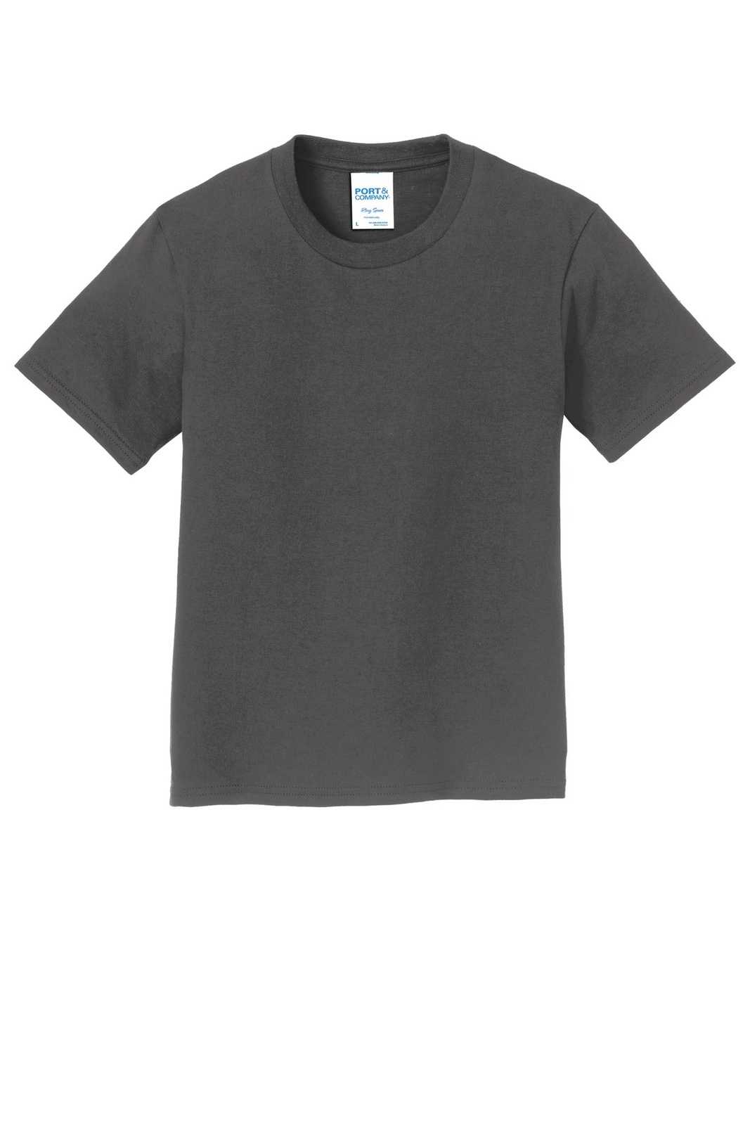 Port &amp; Company PC450Y Youth Fan Favorite Tee - Charcoal - HIT a Double - 5