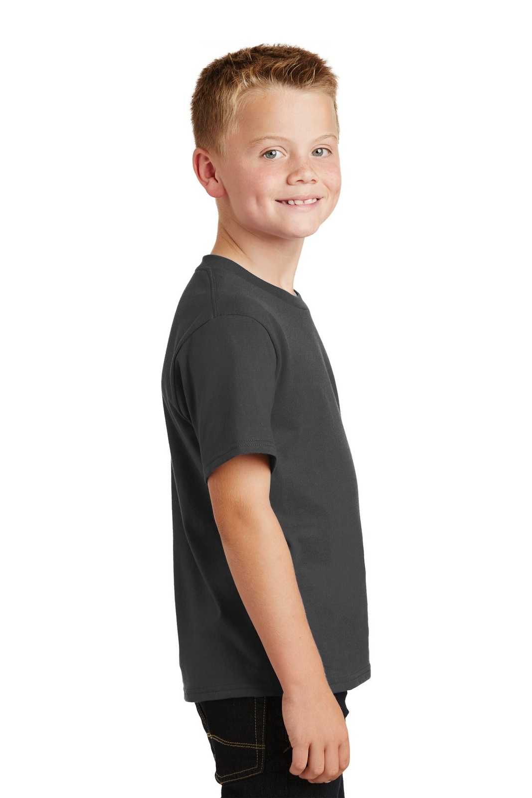 Port &amp; Company PC450Y Youth Fan Favorite Tee - Charcoal - HIT a Double - 3