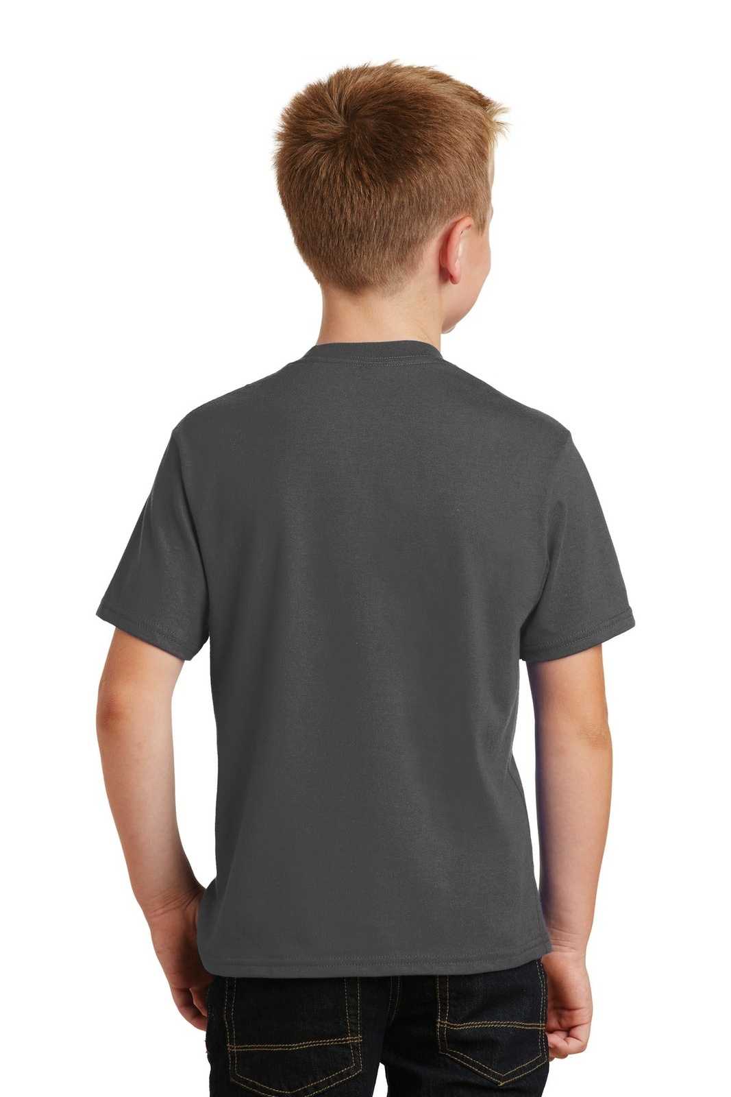 Port &amp; Company PC450Y Youth Fan Favorite Tee - Charcoal - HIT a Double - 2