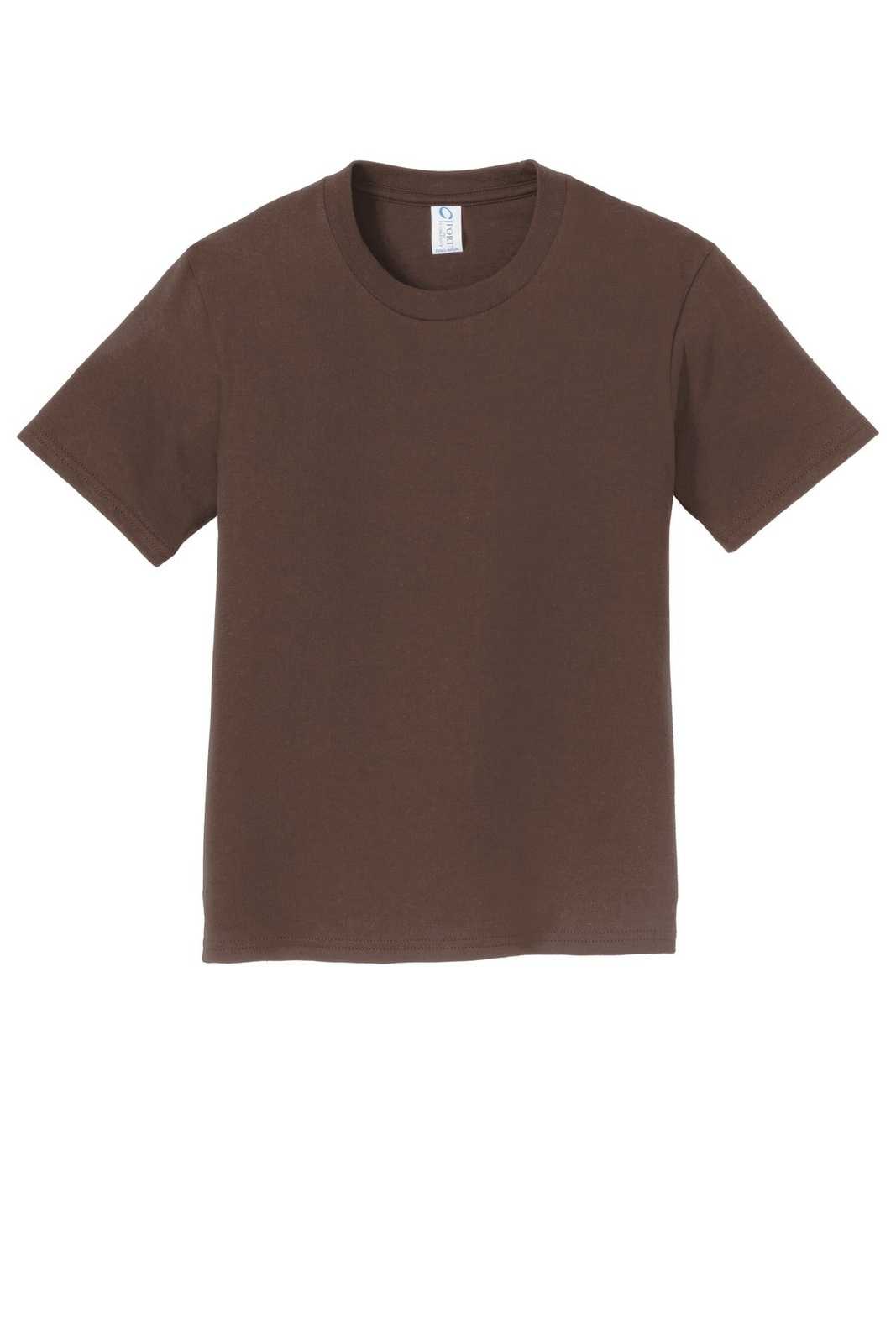 Port &amp; Company PC450Y Youth Fan Favorite Tee - Dark Chocolate Brown - HIT a Double - 5