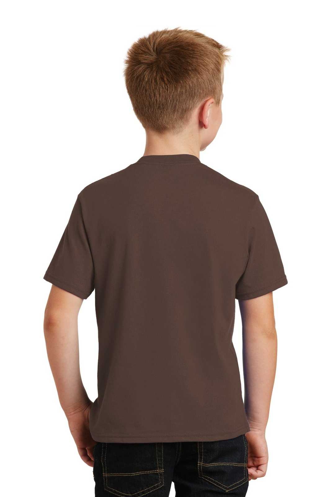 Port &amp; Company PC450Y Youth Fan Favorite Tee - Dark Chocolate Brown - HIT a Double - 2