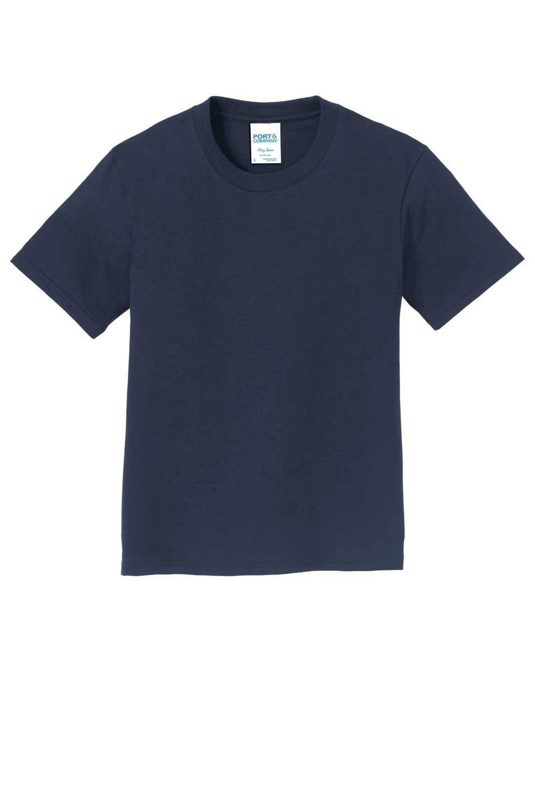Port &amp; Company PC450Y Youth Fan Favorite Tee - Deep Navy - HIT a Double - 5
