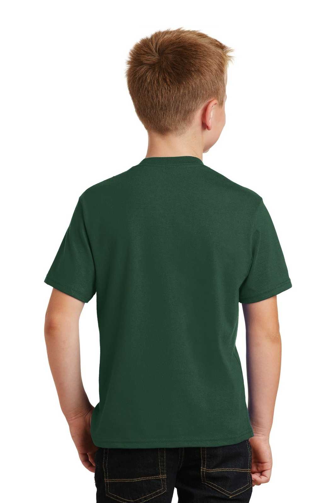 Port &amp; Company PC450Y Youth Fan Favorite Tee - Forest Green - HIT a Double - 2