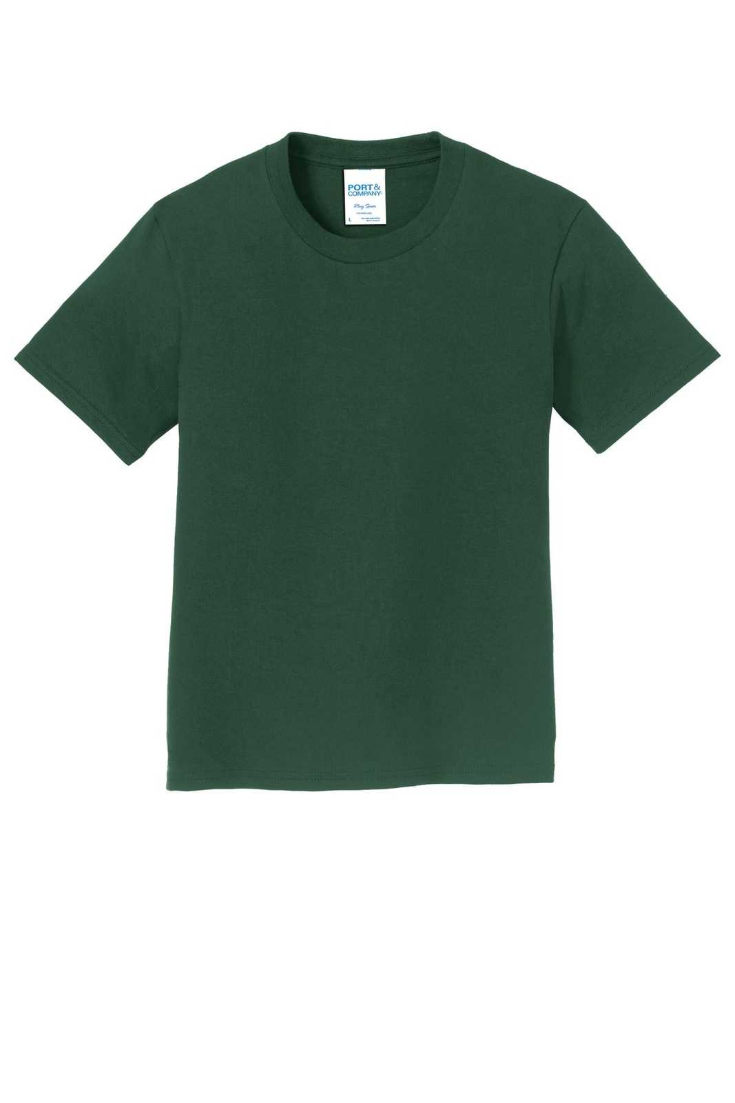 Port &amp; Company PC450Y Youth Fan Favorite Tee - Forest Green - HIT a Double - 5