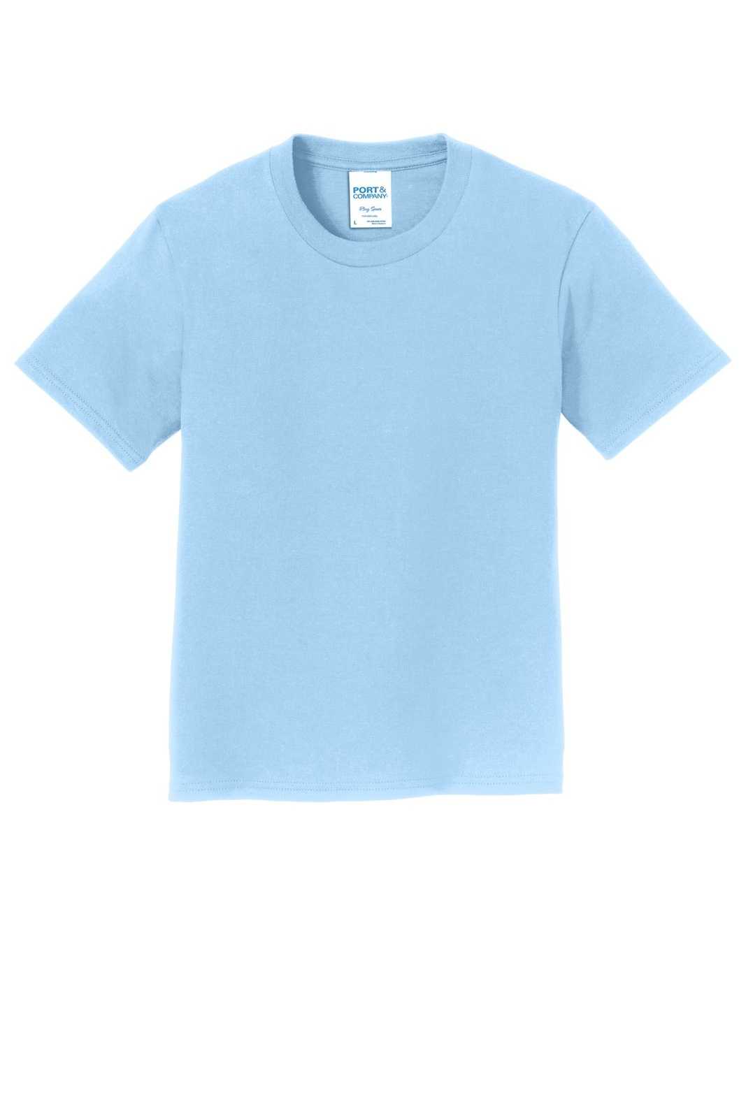 Port &amp; Company PC450Y Youth Fan Favorite Tee - Light Blue - HIT a Double - 5