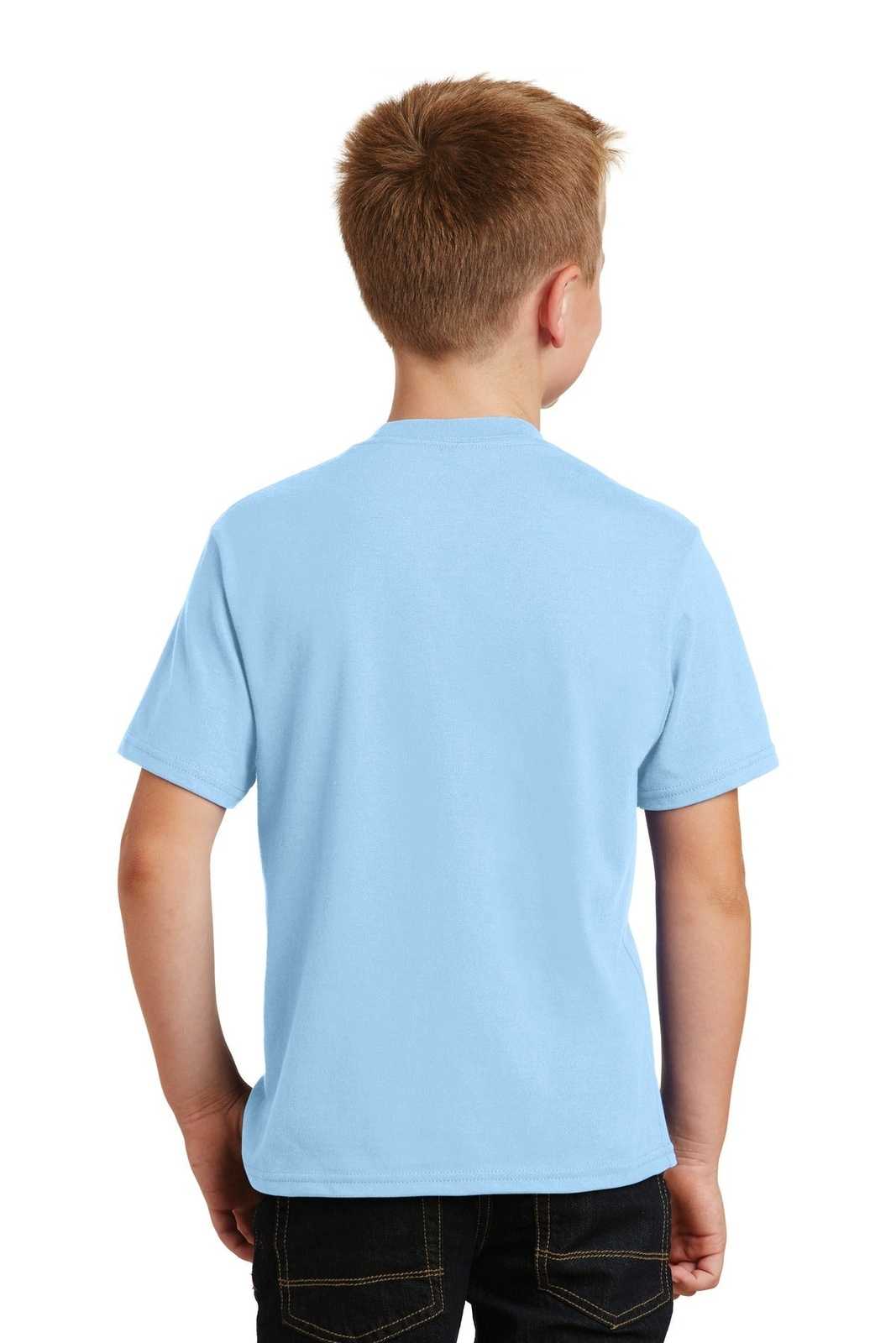 Port &amp; Company PC450Y Youth Fan Favorite Tee - Light Blue - HIT a Double - 2