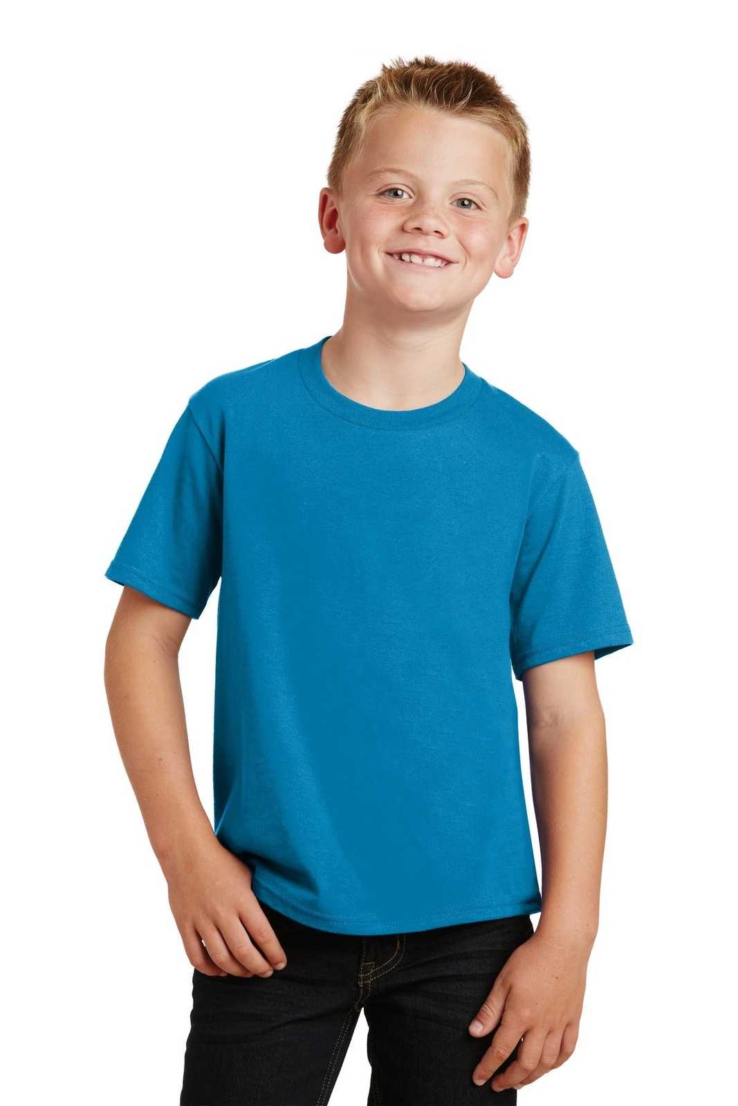 Port &amp; Company PC450Y Youth Fan Favorite Tee - Sapphire - HIT a Double - 1