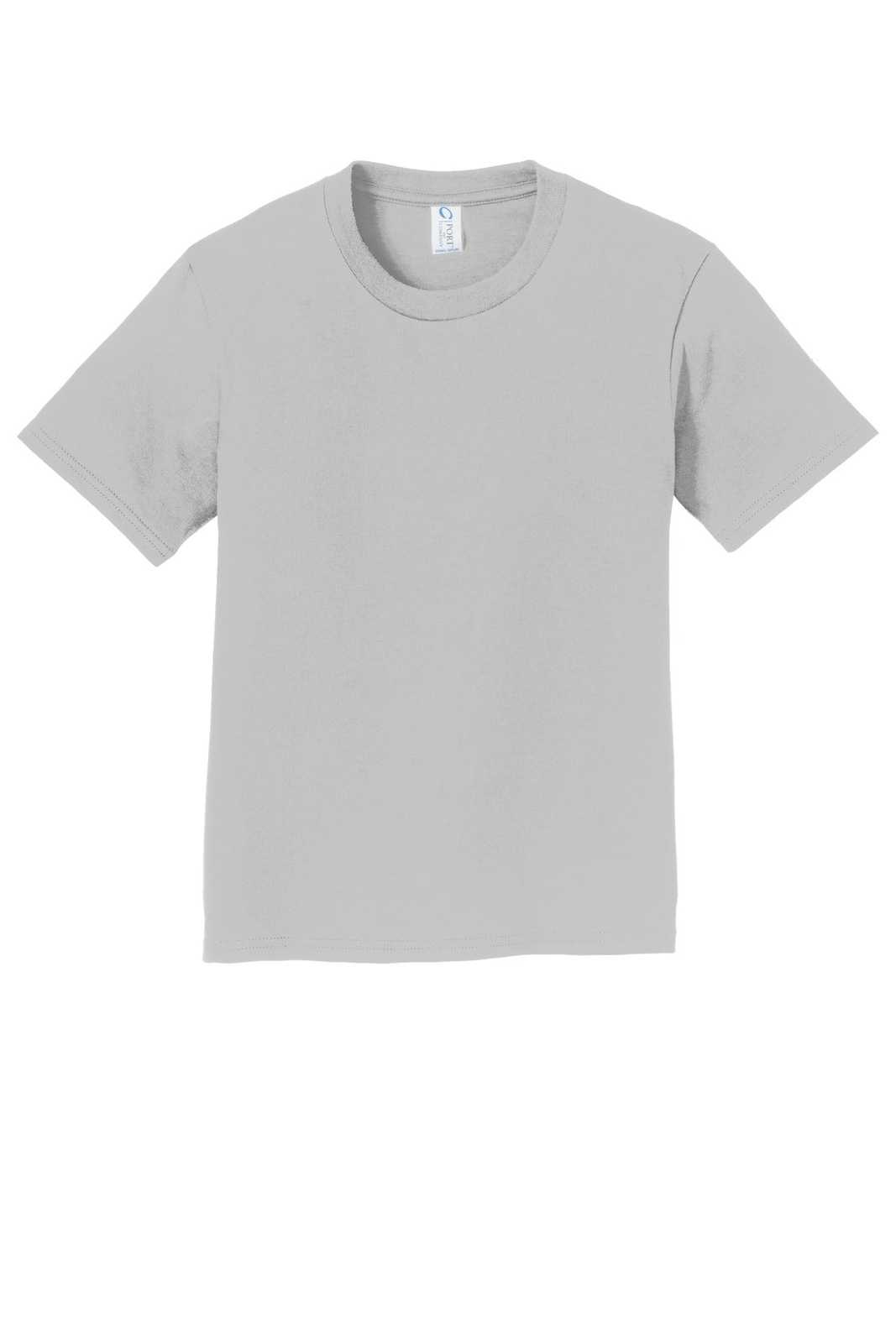 Port &amp; Company PC450Y Youth Fan Favorite Tee - Silver - HIT a Double - 5