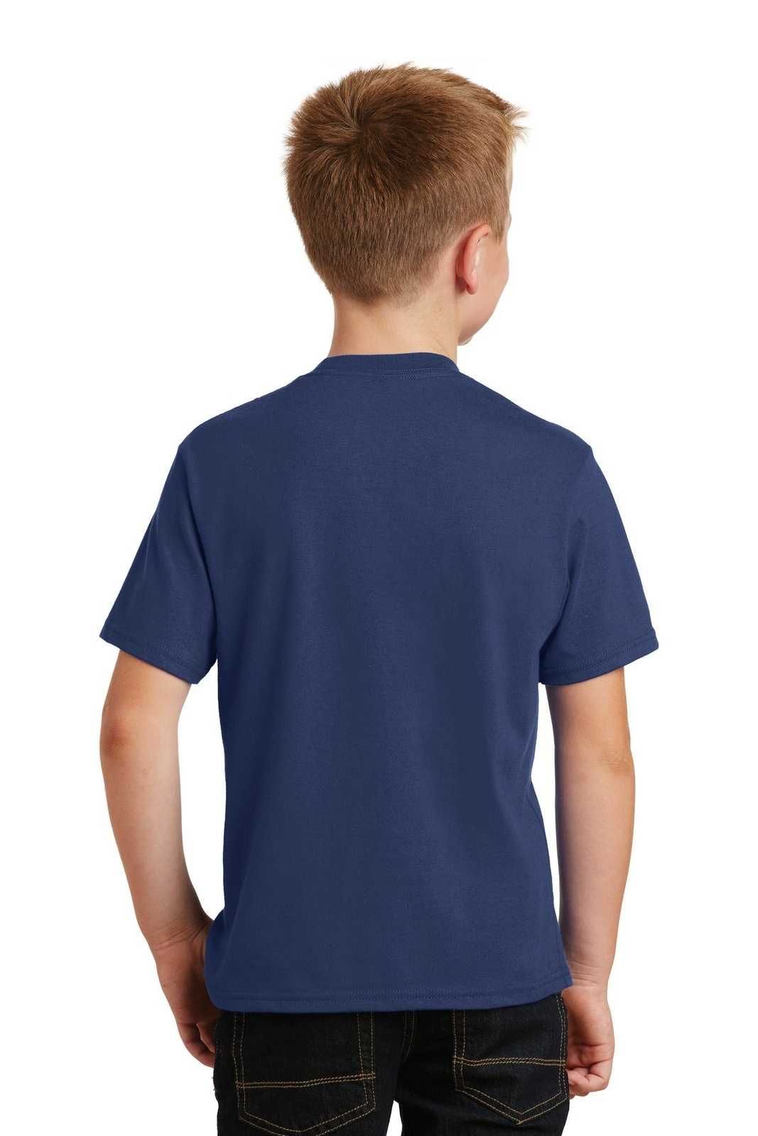 Port &amp; Company PC450Y Youth Fan Favorite Tee - Team Navy - HIT a Double - 2