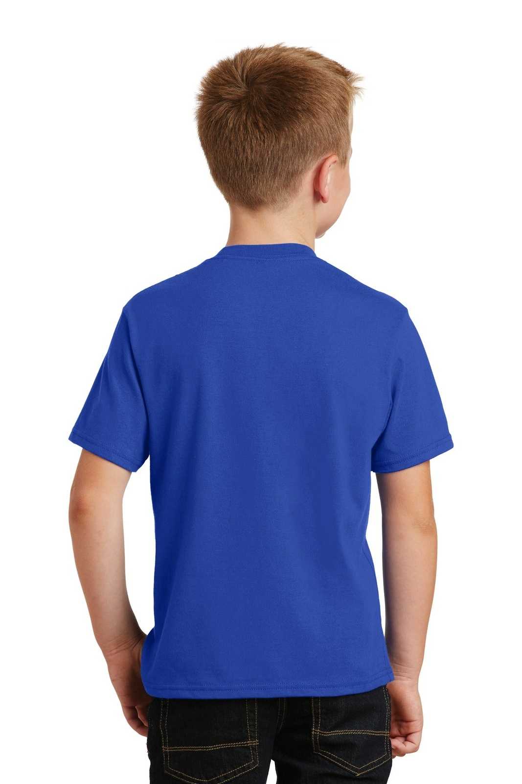 Port &amp; Company PC450Y Youth Fan Favorite Tee - True Royal - HIT a Double - 2