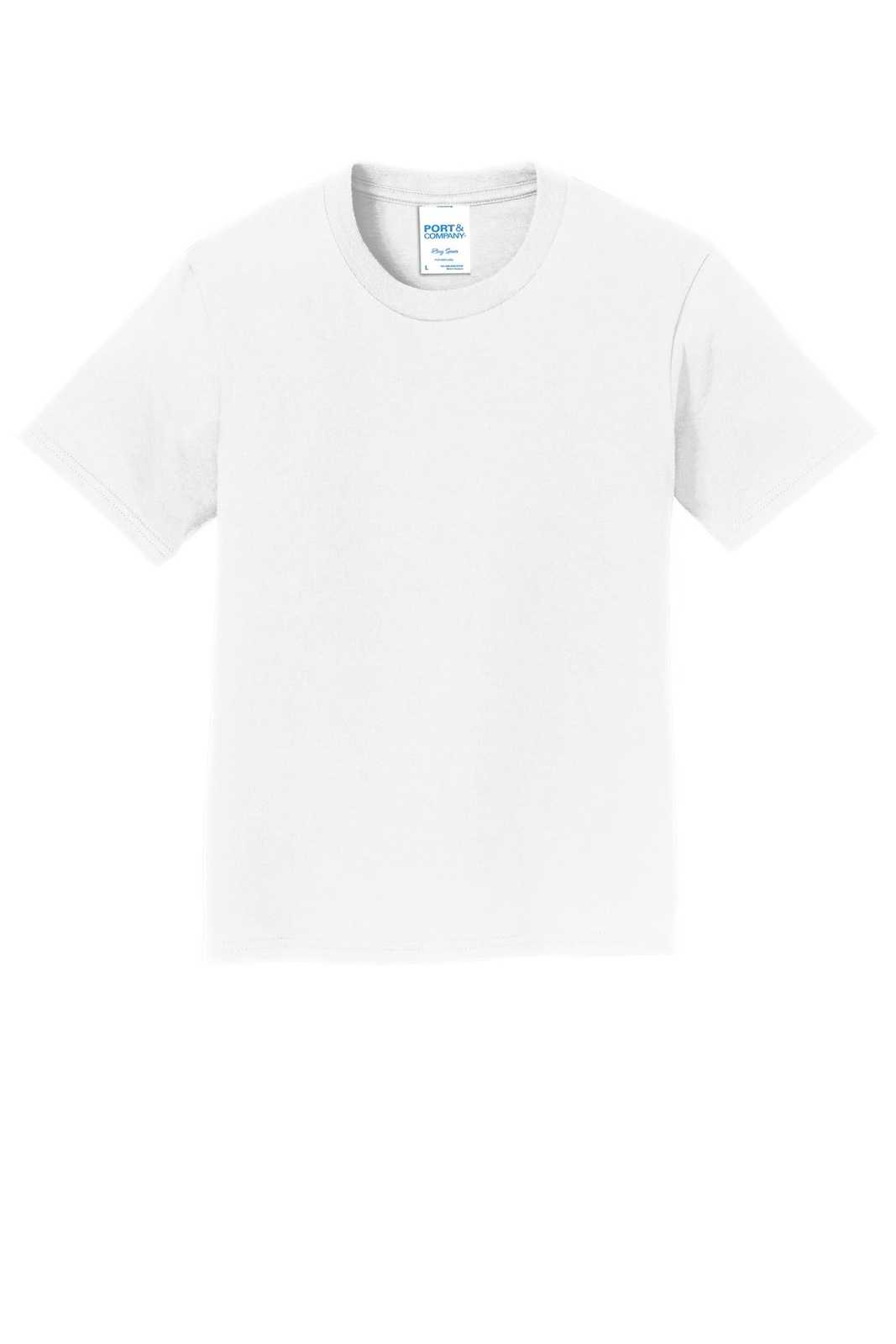 Port &amp; Company PC450Y Youth Fan Favorite Tee - White - HIT a Double - 5