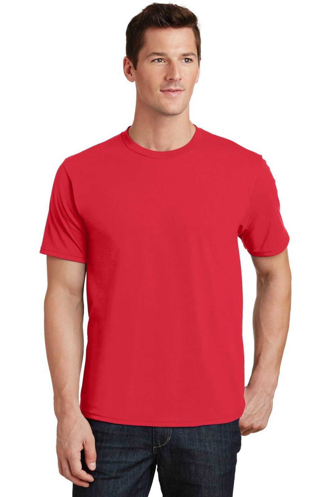 Port &amp; Company PC450 Fan Favorite Tee - Athletic Red - HIT a Double - 1