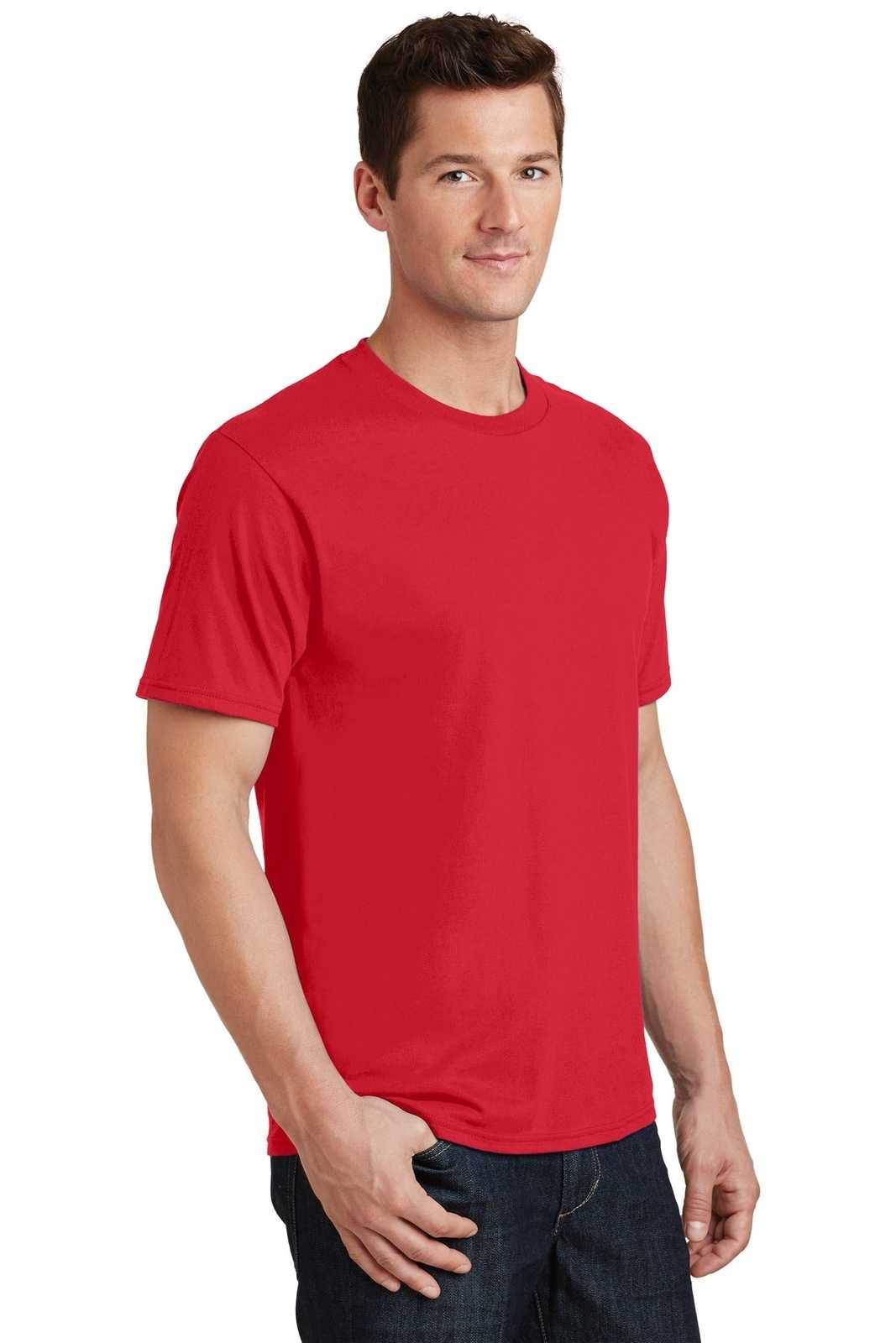 Port &amp; Company PC450 Fan Favorite Tee - Athletic Red - HIT a Double - 4